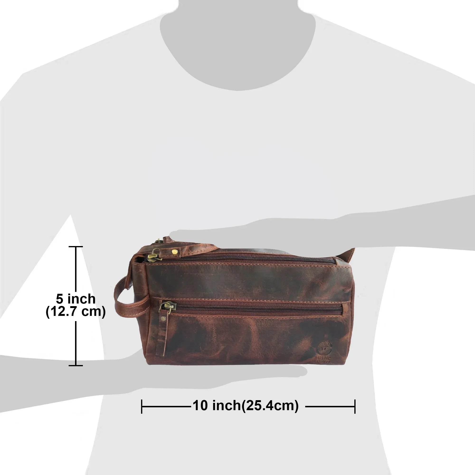 Leather Toiletry Bag for Men (Walnut Brown * 36 pcs)