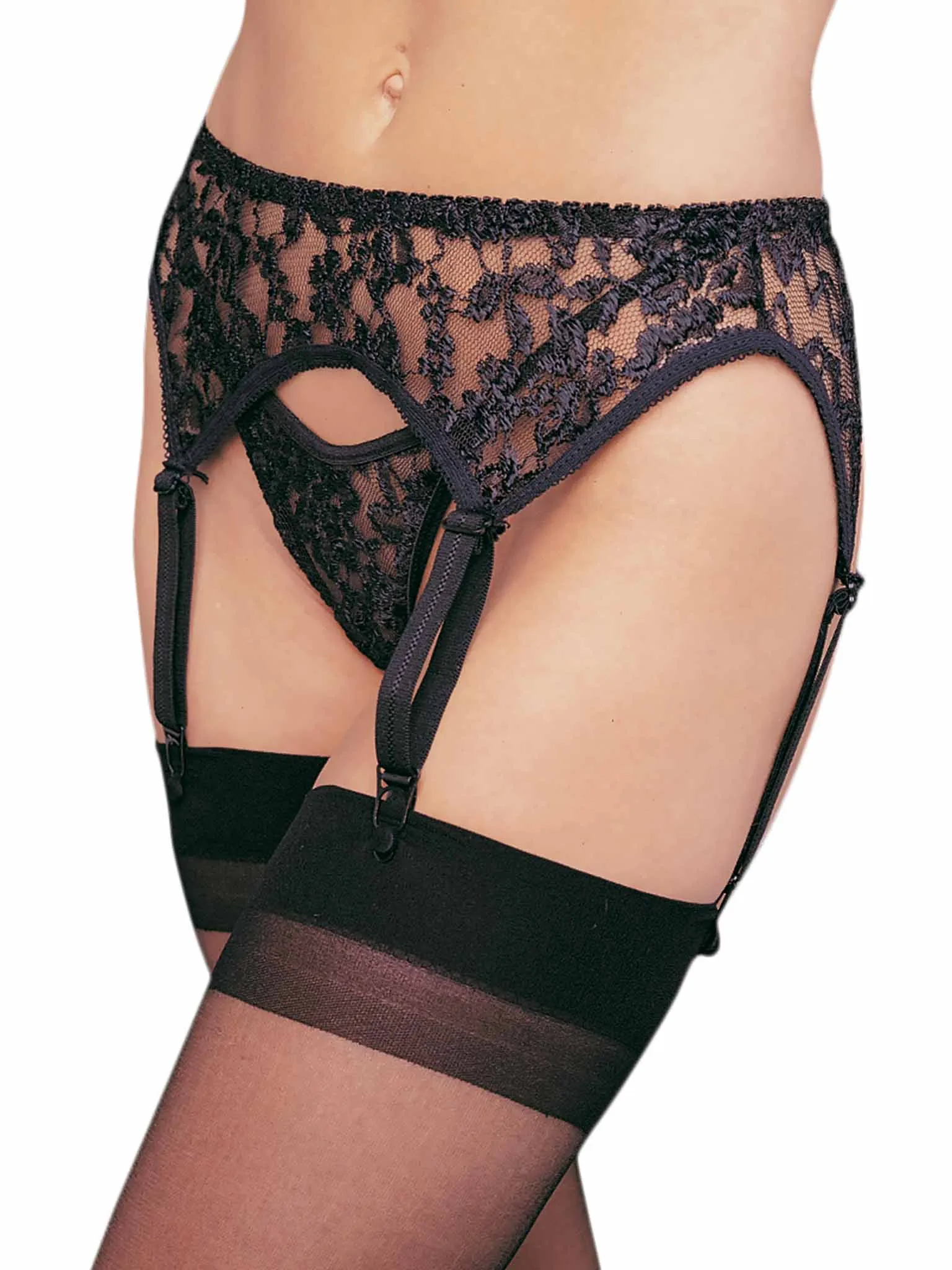 Leg Avenue Lace Garter Belt and Thong Set