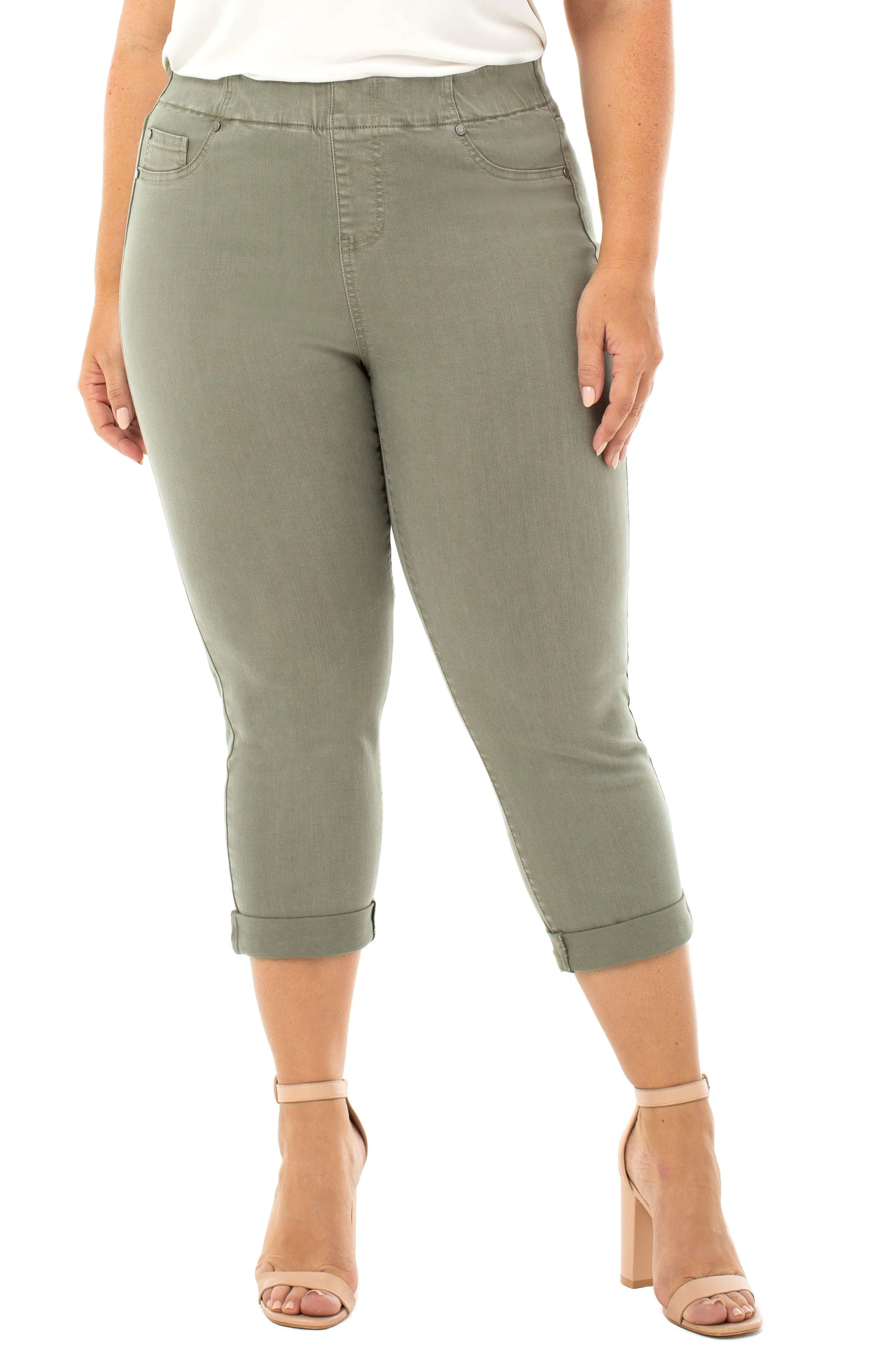 Liverpool Chloe Crop Rolled Cuff Plus Size (26/23" inseam) (saguaro palm)