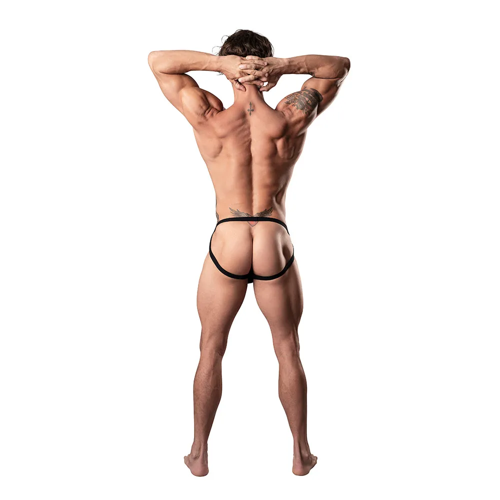 Male Power Show Stopper Jock Silver Mesh Dot S/M