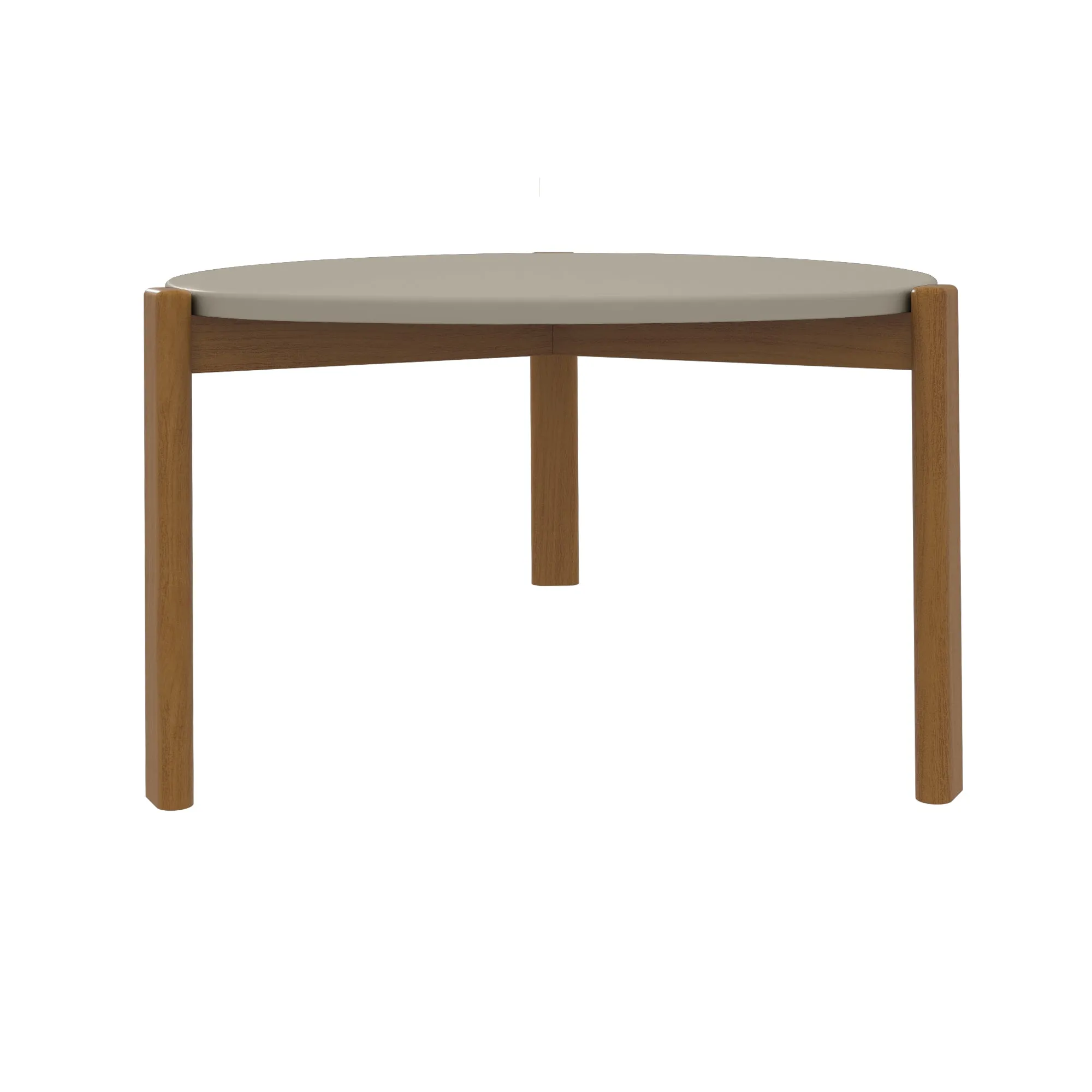 Manhattan Comfort Mid-Century Modern Gales Coffee Table with Solid Wood Legs in Greige