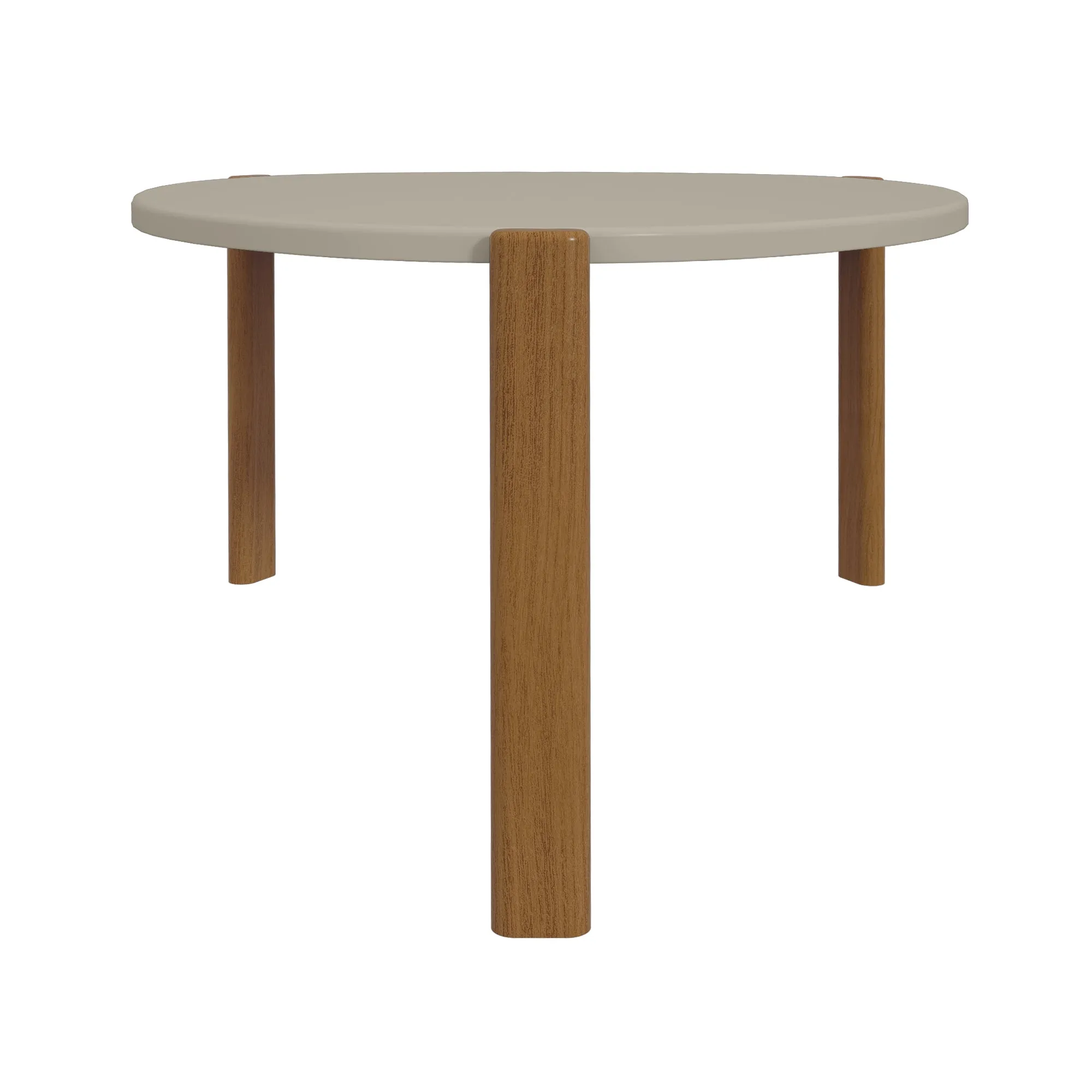 Manhattan Comfort Mid-Century Modern Gales Coffee Table with Solid Wood Legs in Greige