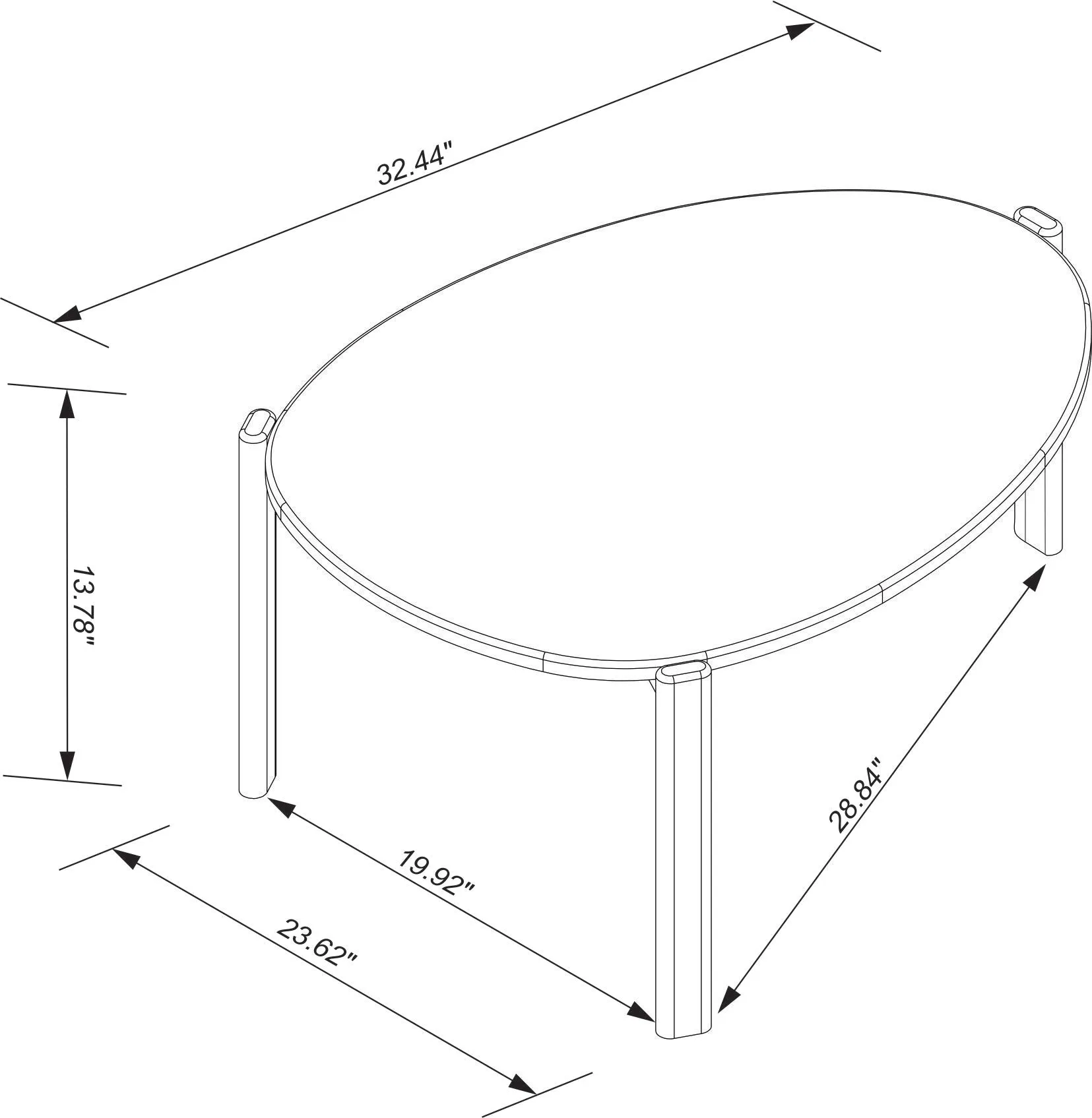 Manhattan Comfort Mid-Century Modern Gales Coffee Table with Solid Wood Legs in Greige