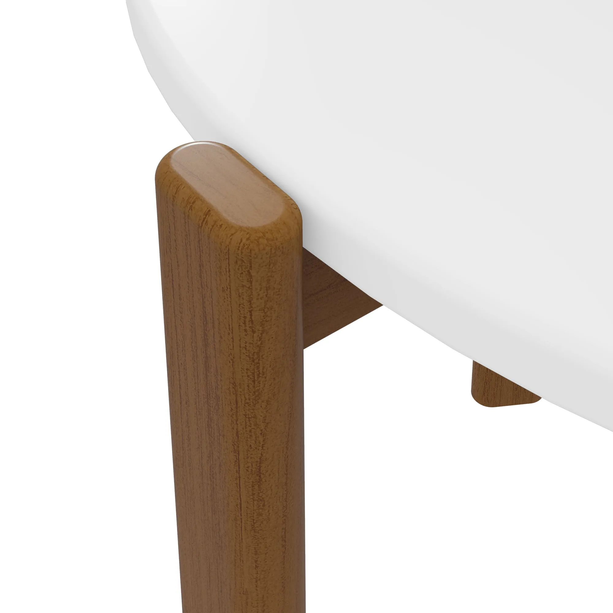 Manhattan Comfort Mid-Century Modern Gales End Table with Solid Wood Legs in Matte White