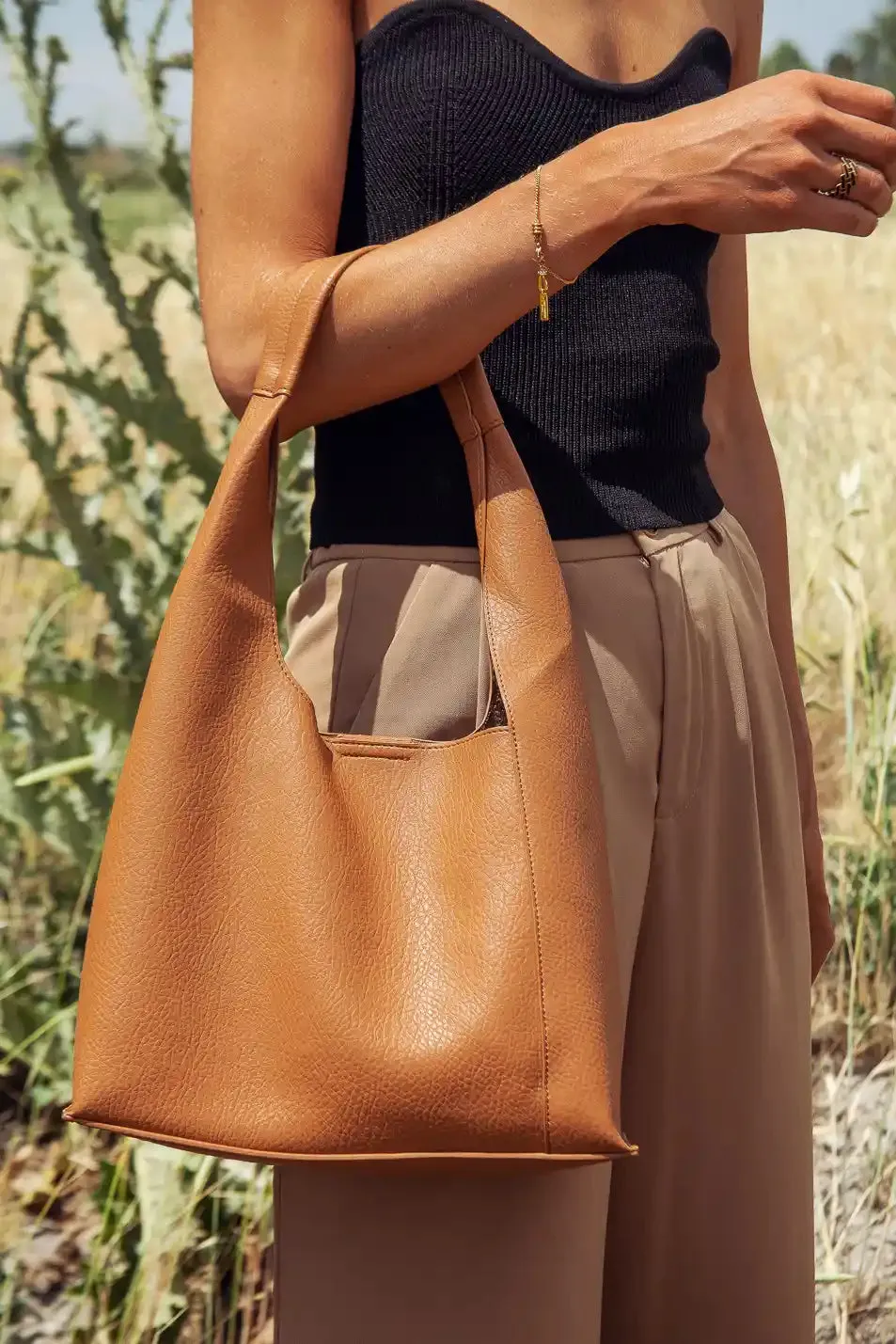 Marina Shoulder Bag in Tan