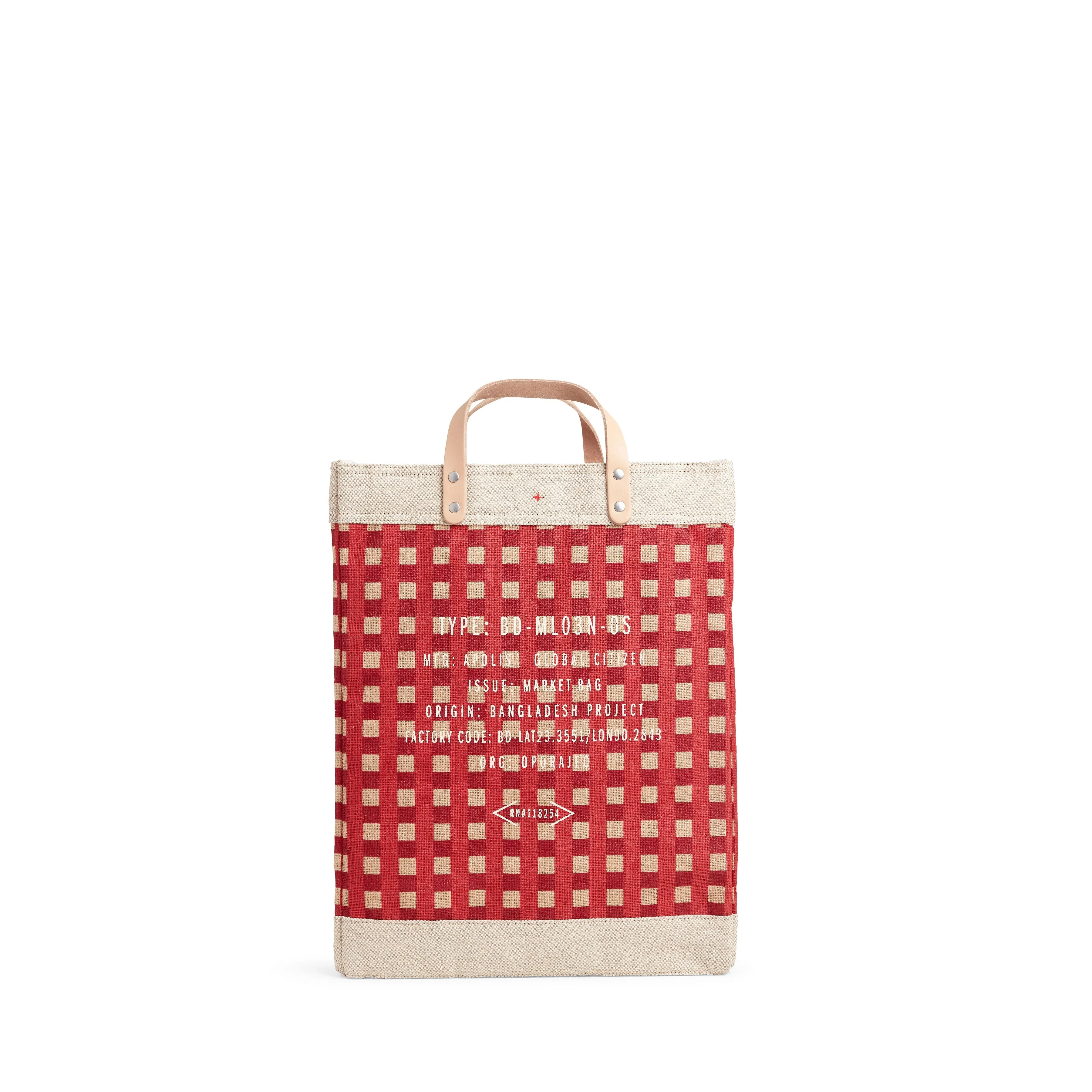 Market Bag in Red Gingham