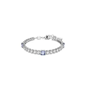 Matrix Mixed Cuts Blue Rhodium Plated Tennis Bracelet 5666426