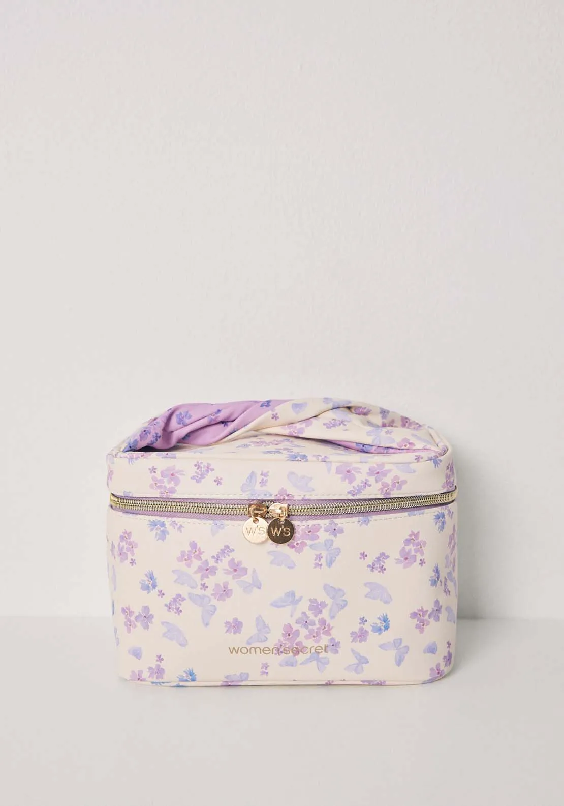 Medium floral print chest toiletry bag - Pink