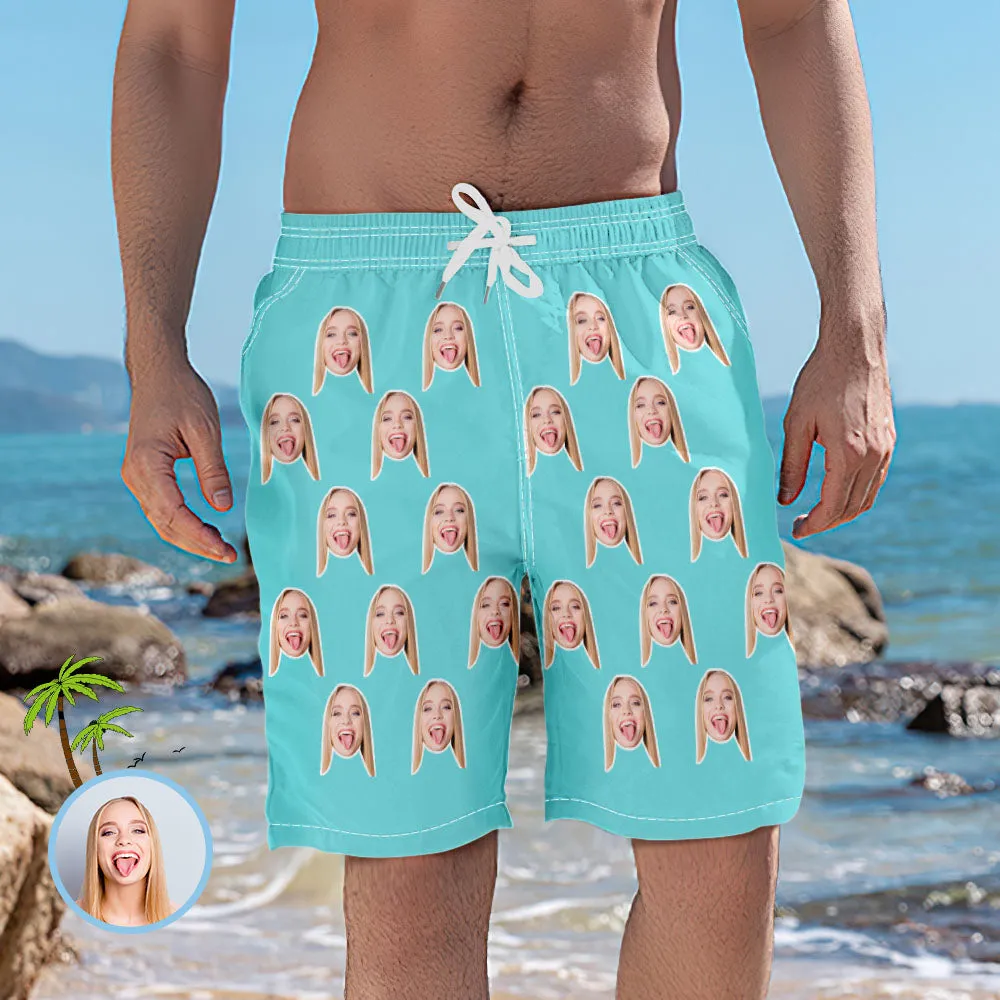 Men's Custom Face Elastic Beach Short Pants