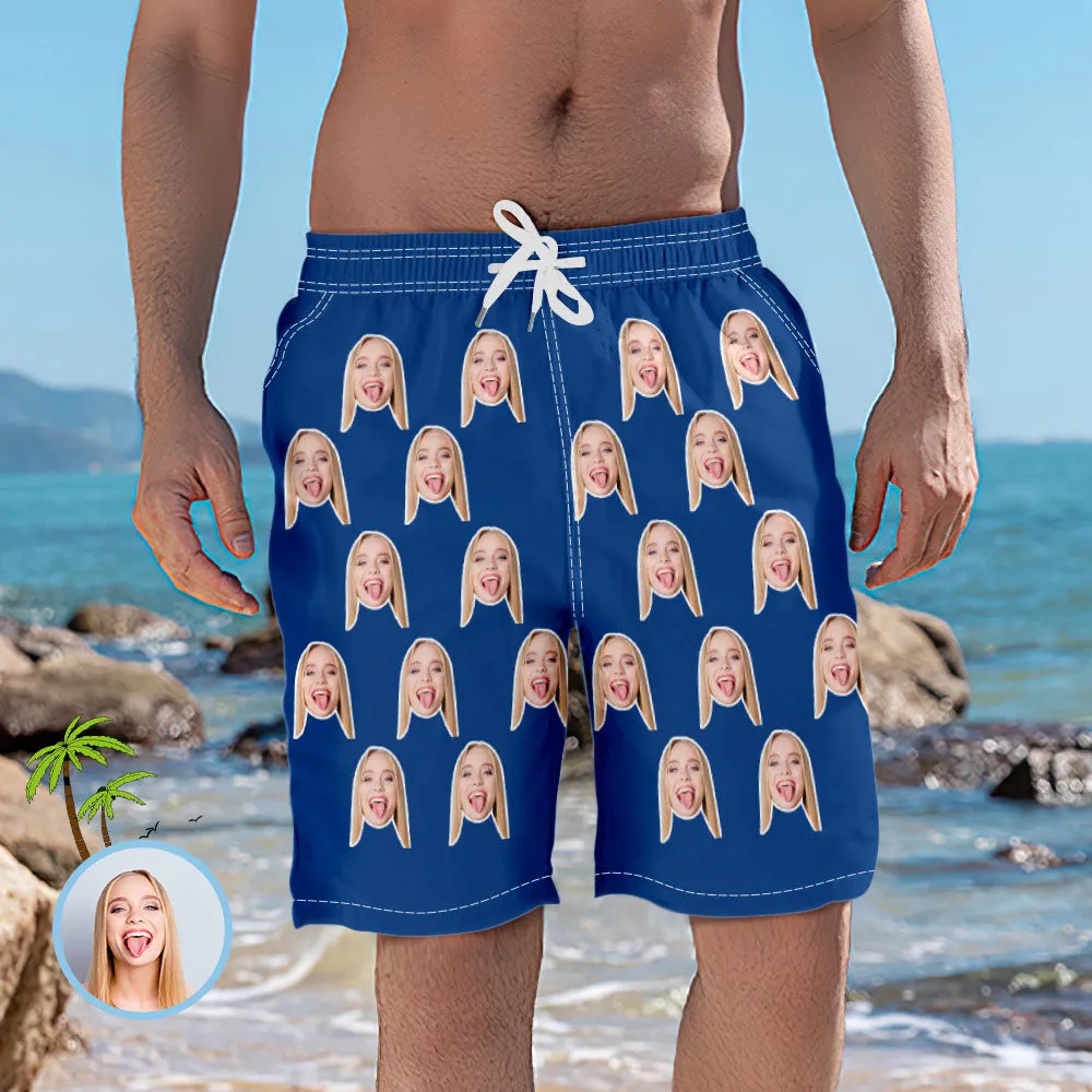 Men's Custom Face Elastic Beach Short Pants