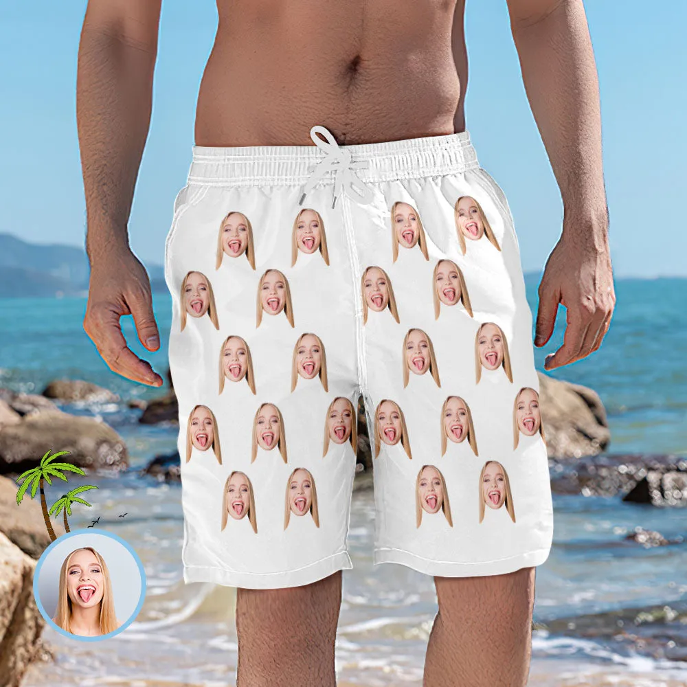 Men's Custom Face Elastic Beach Short Pants