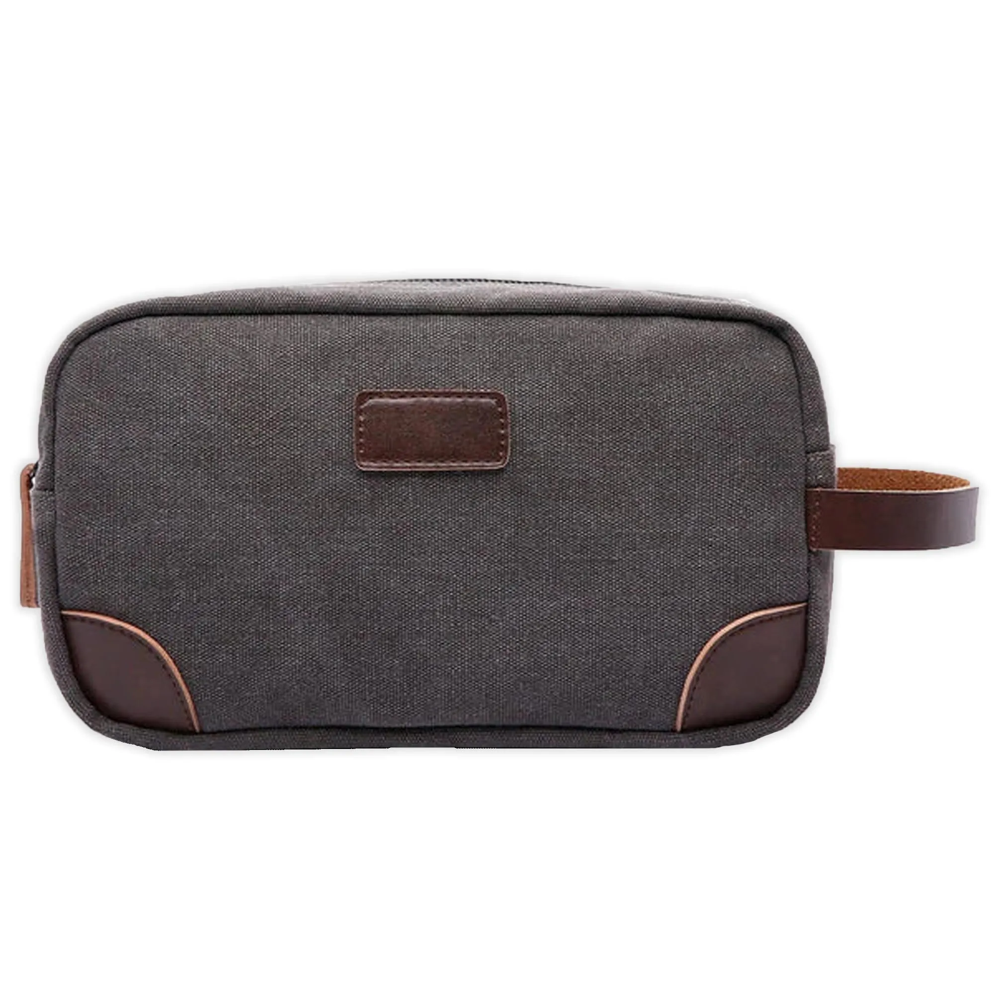 Men's Toiletry Grey Canvas Dopp Kit