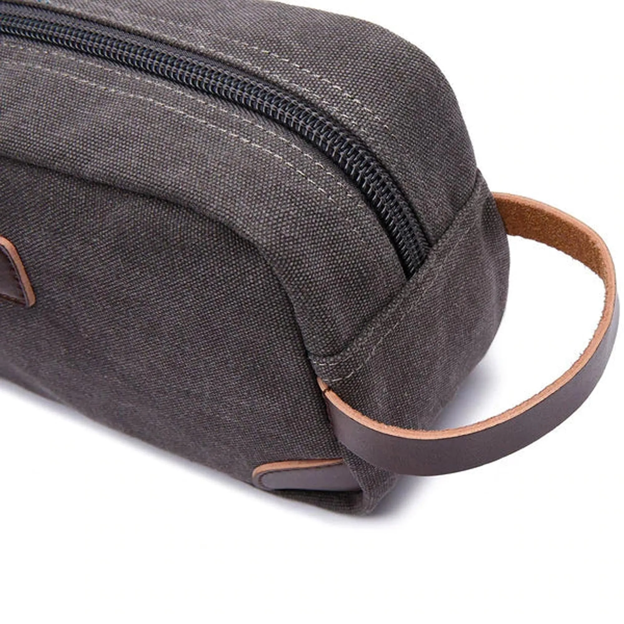 Men's Toiletry Grey Canvas Dopp Kit