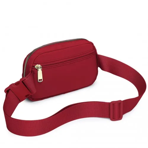 Miss Lulu Lightweight Stylish Water-Resistant Bum Bag - Burgundy | Trendy & Versatile Waist Pack