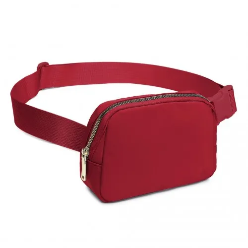 Miss Lulu Lightweight Stylish Water-Resistant Bum Bag - Burgundy | Trendy & Versatile Waist Pack