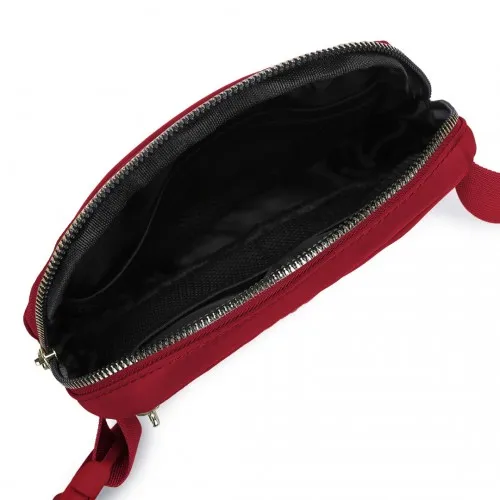 Miss Lulu Lightweight Stylish Water-Resistant Bum Bag - Burgundy | Trendy & Versatile Waist Pack