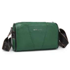 Miss Lulu Wide Strap Genuine Leather Crossbody Bag - Green | Elegant & Versatile