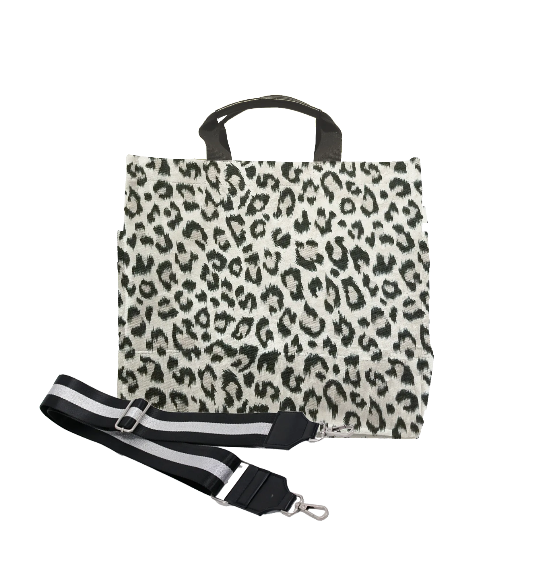 Monogram Split Letter: Leopard Luxe North South Bag