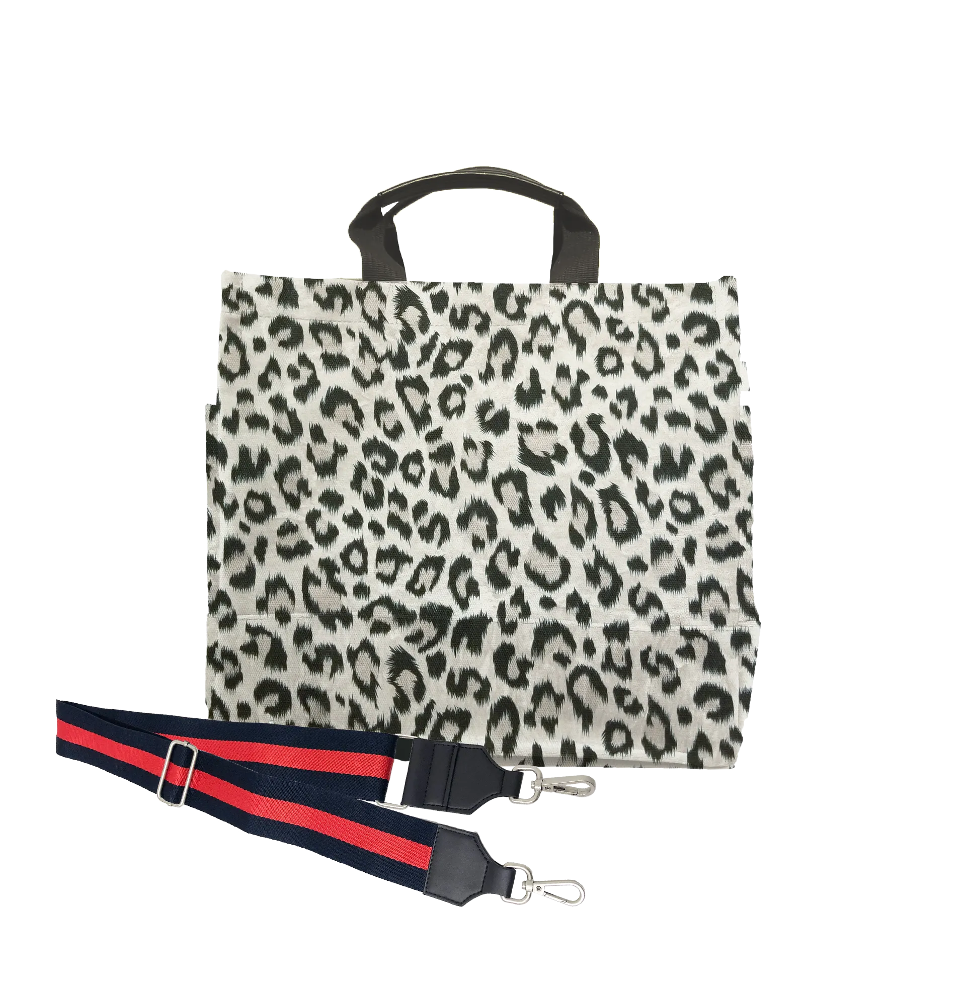 Monogram Split Letter: Leopard Luxe North South Bag