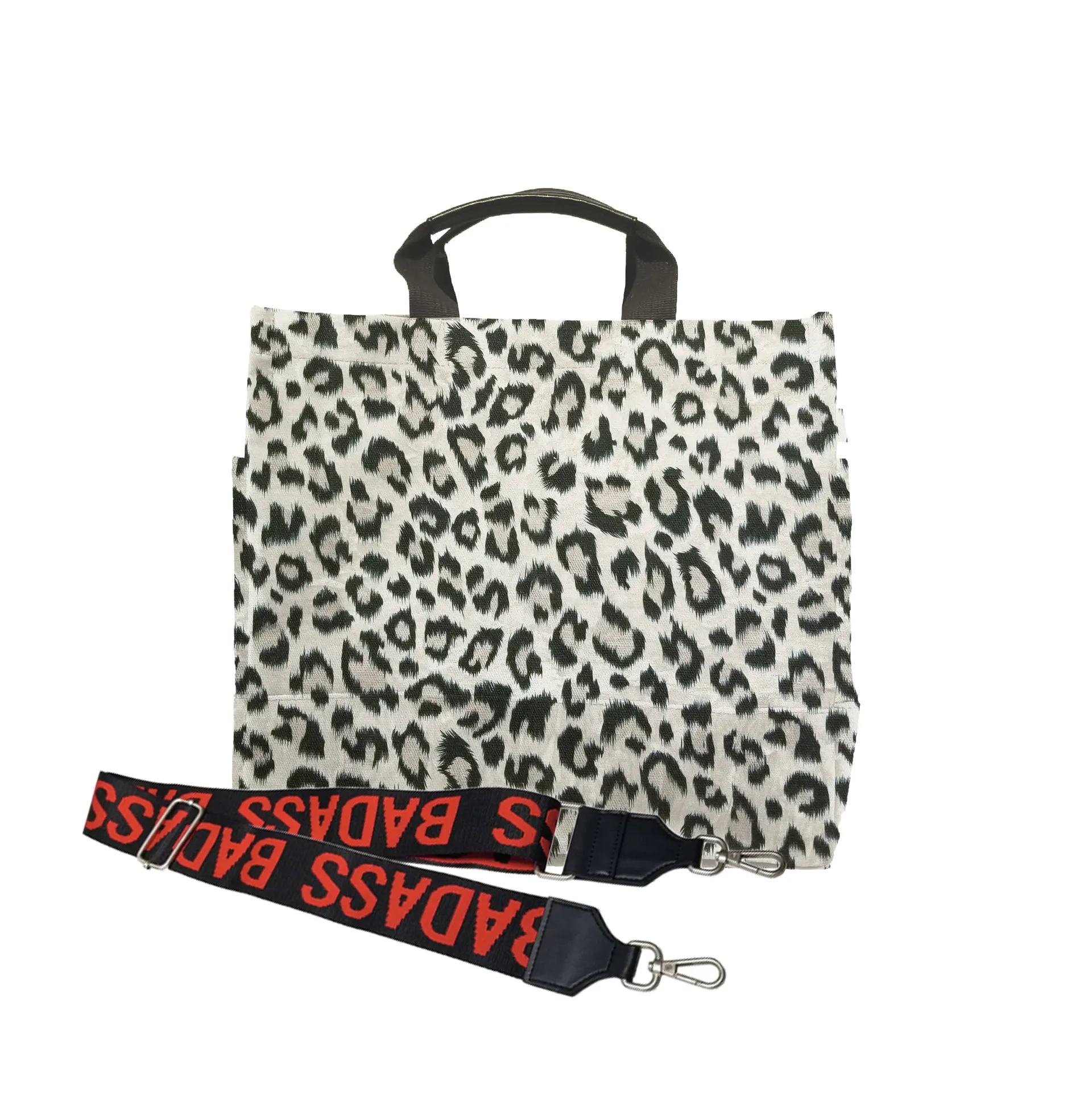 Monogram Stripe Leopard North South Bag