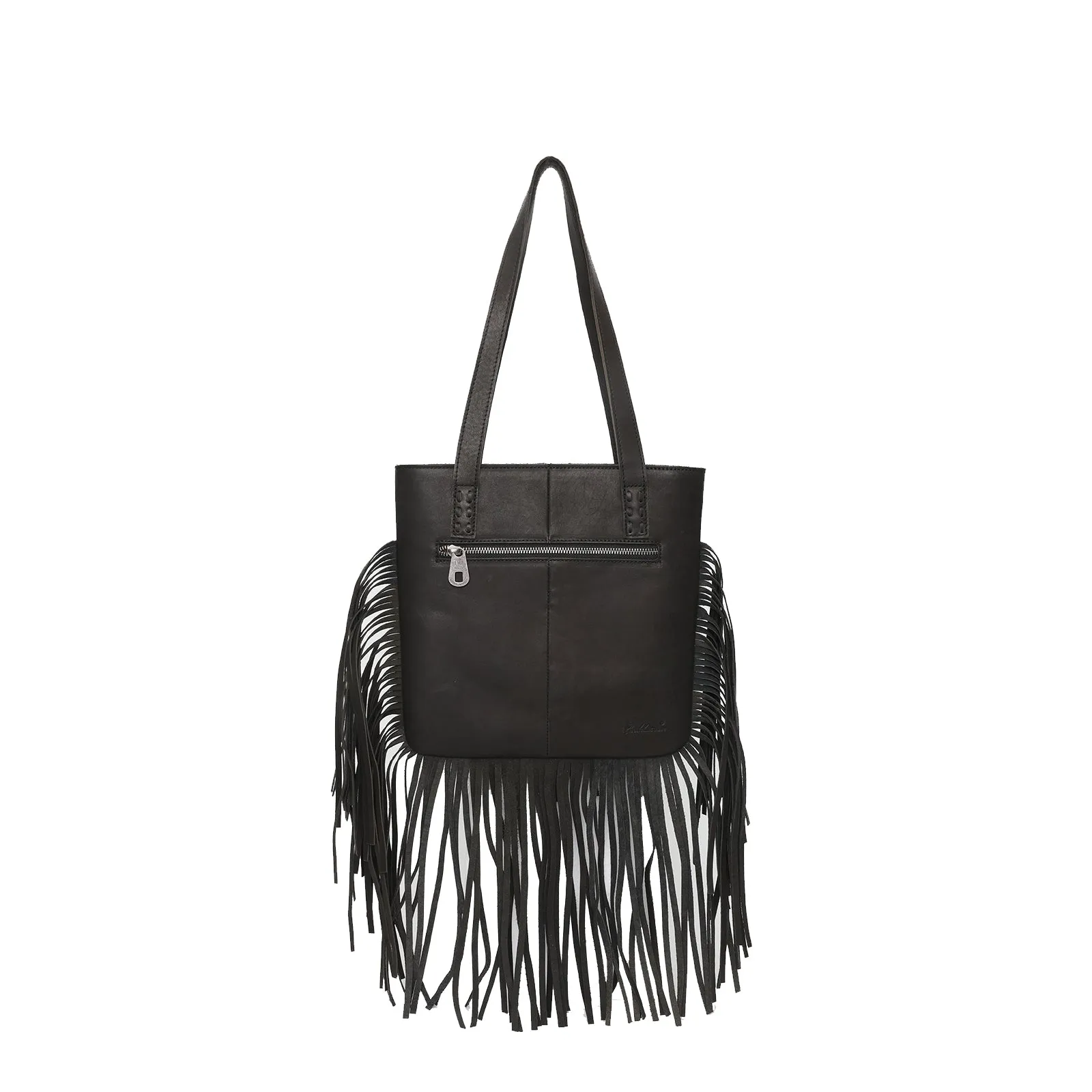 Montana West Concho Genuine Leather Fringe Tote Bag