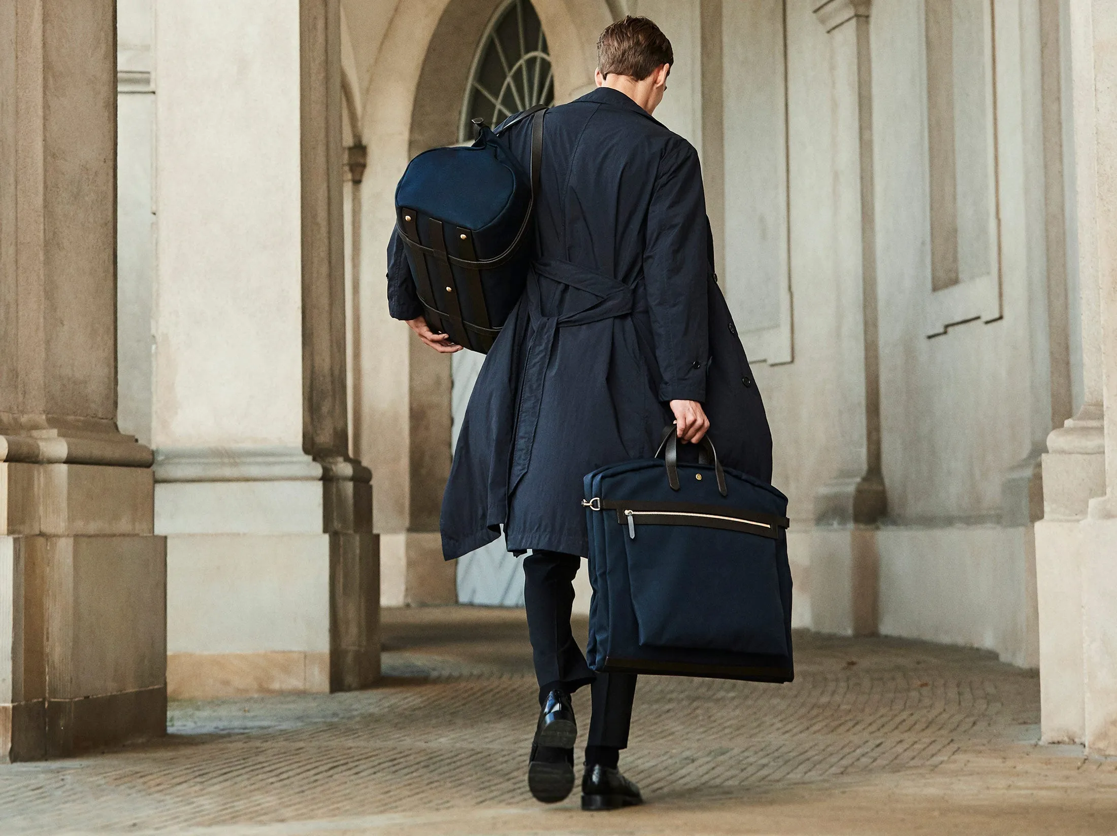 M/S Suit Carrier - Grand Herringbone/Cuoio