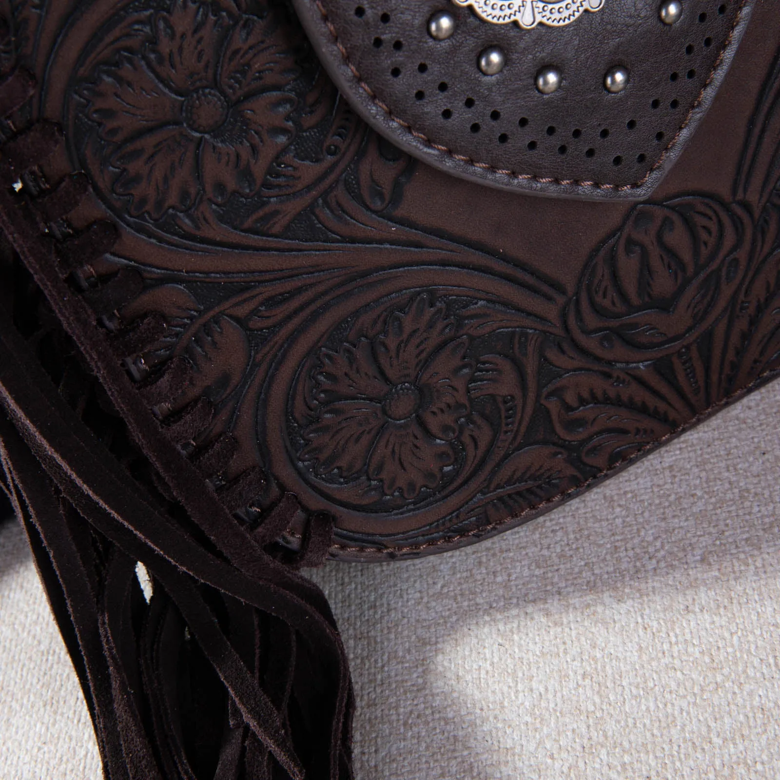 MW1249-8360 Montana West Tooled Collection  Crossbody - Coffee