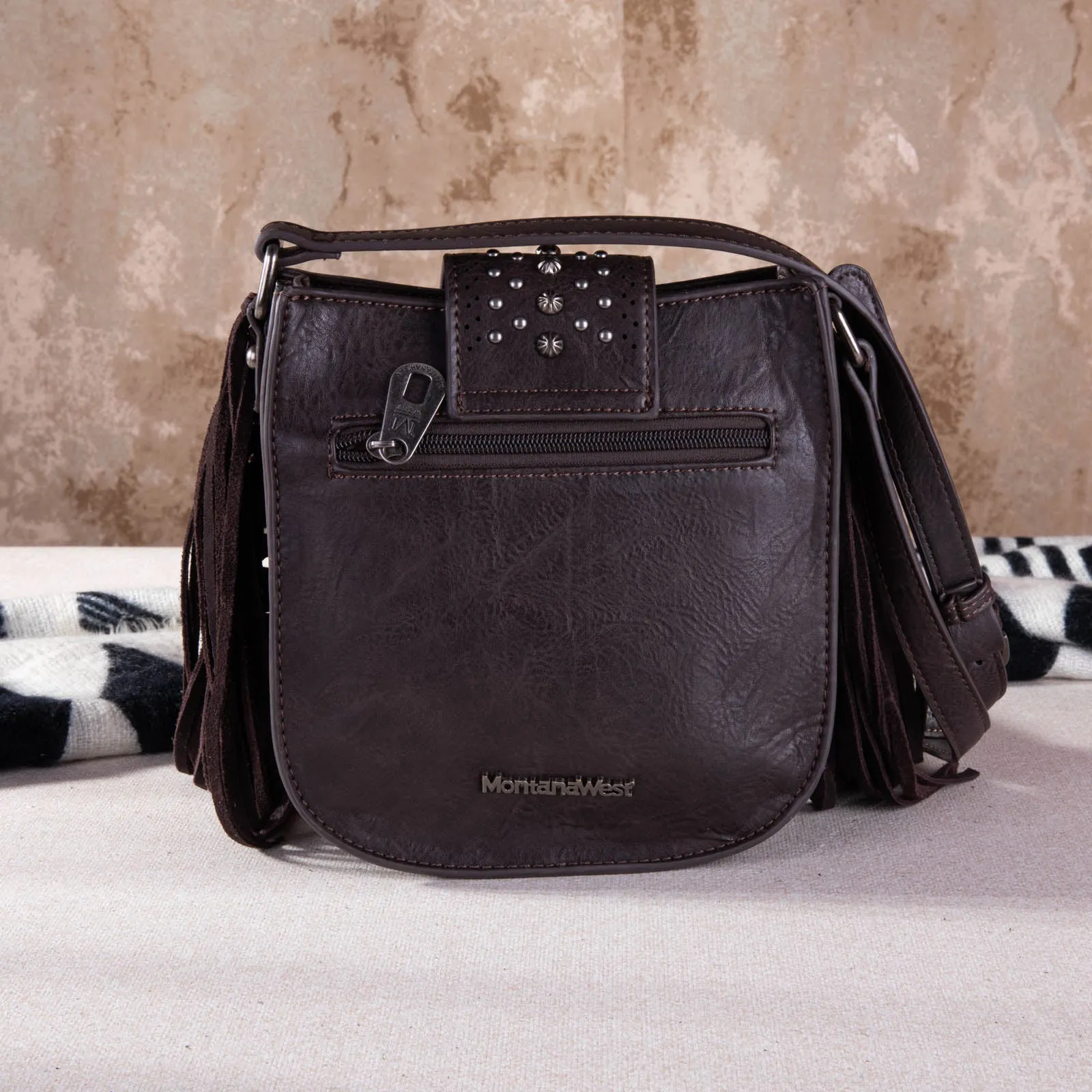 MW1249-8360 Montana West Tooled Collection  Crossbody - Coffee