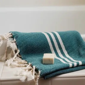 Mystic Green Turkish Hand towel