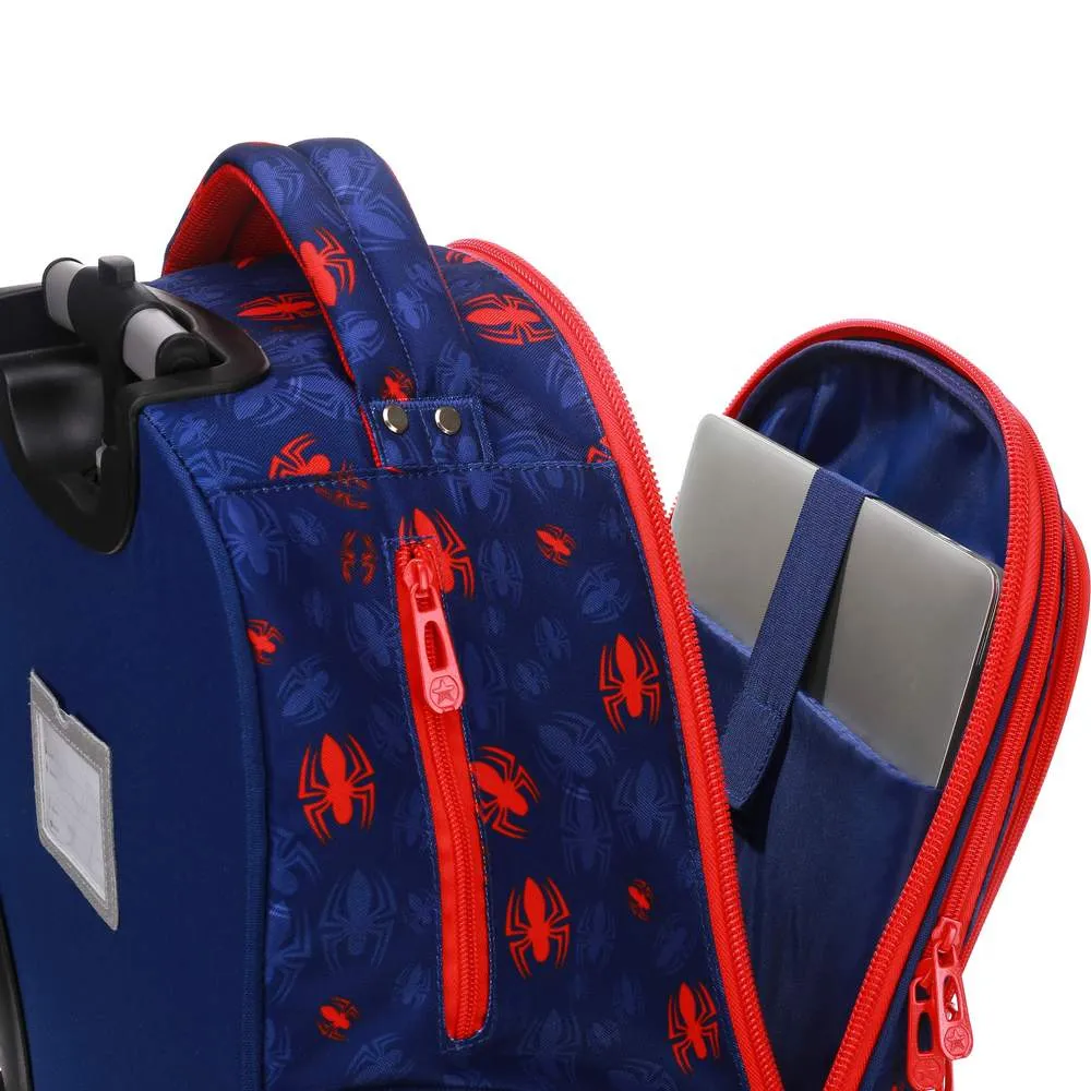 (NET) 3 in 1 Spiderman Cartoon Trolley School Bag With Back Pack