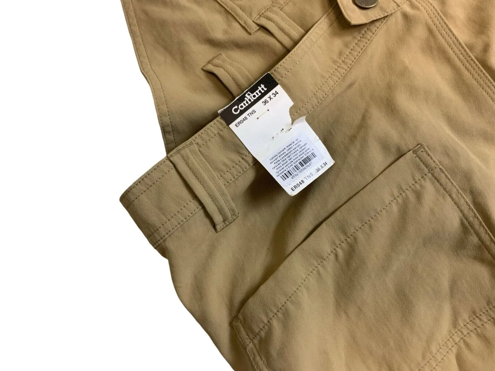 NEW TAGGED CARHARTT ER048 TNS WORKWEAR DUNGAREES PROTECTIVE KNEES 36”W 34”L