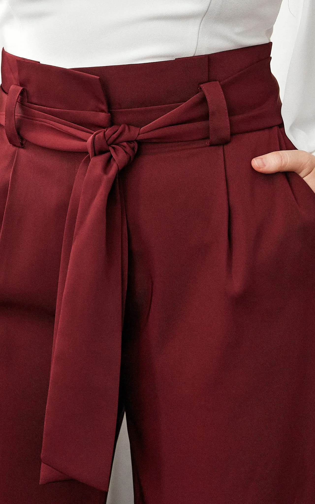 Nookie Wide Leg Pants - Burgundy