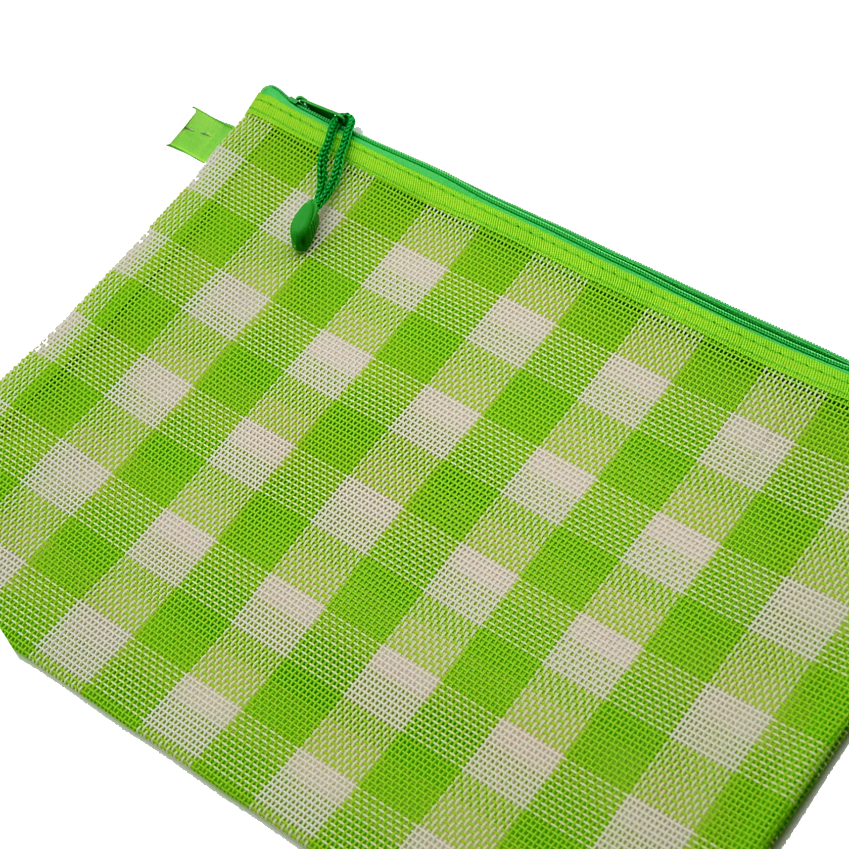 NYLON ZIPPER BAG CHECKED MESH DESIGN-A4