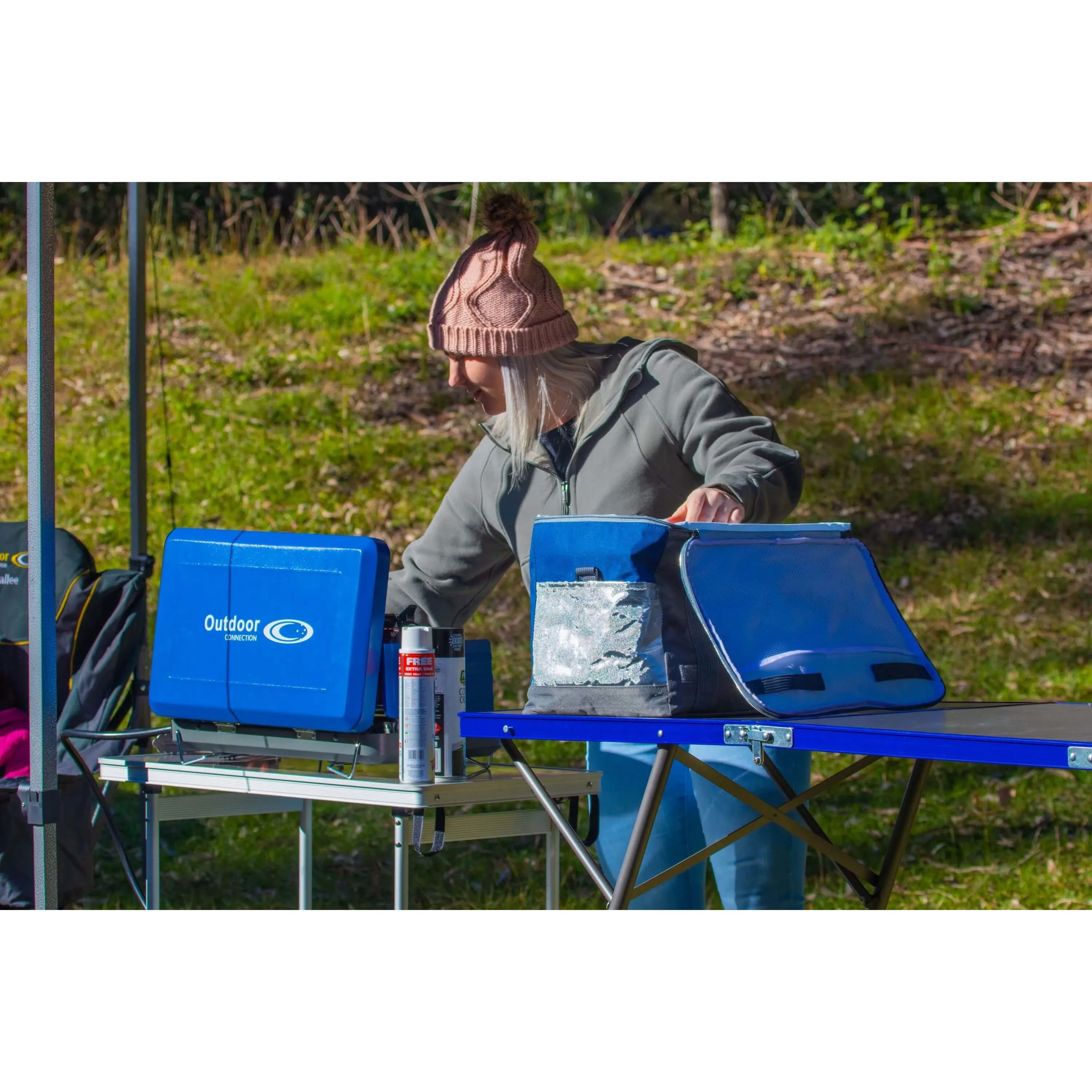 Outdoor Connection Dual Height TriFold Table