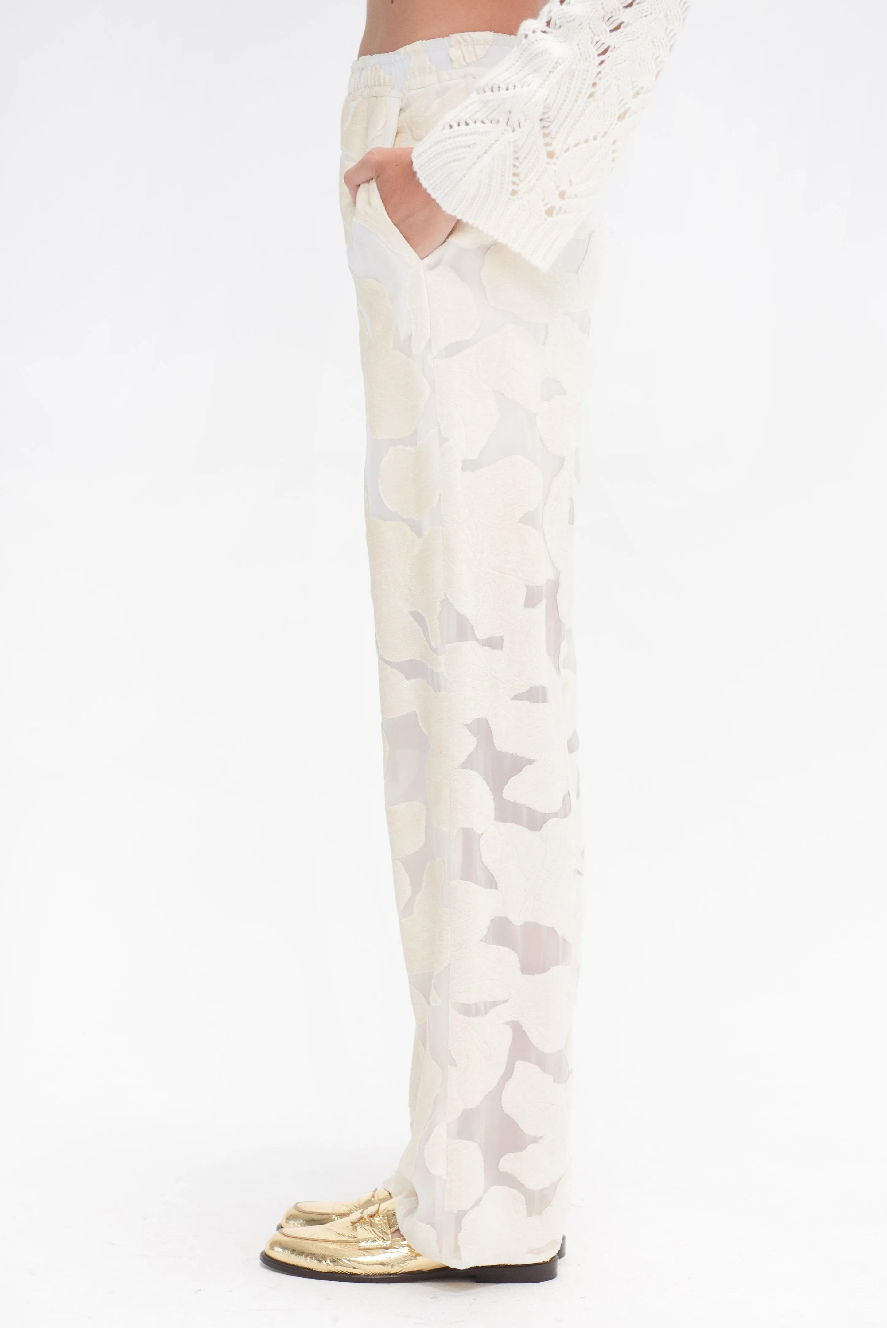 Pares Velvet Pants, Ivory