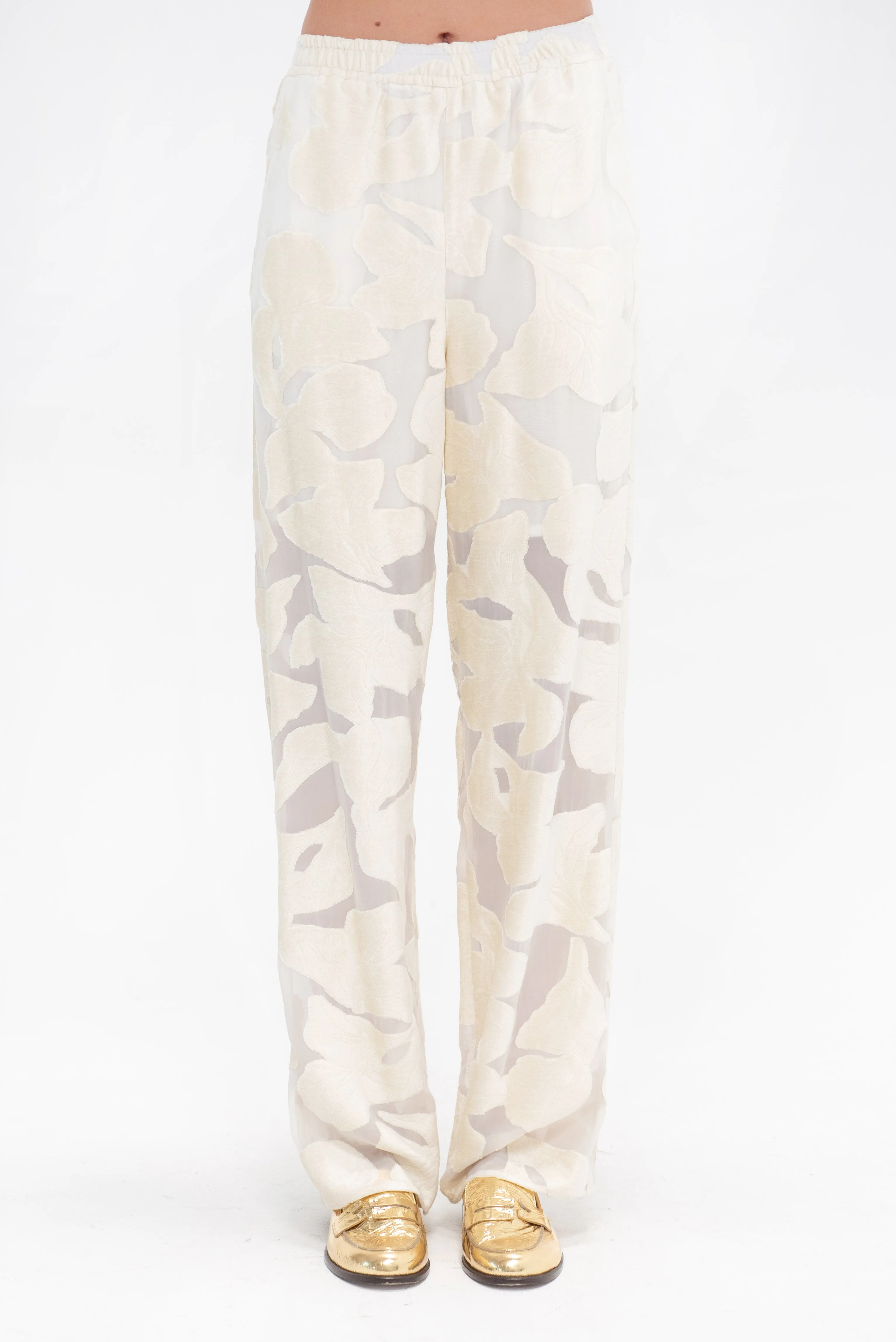 Pares Velvet Pants, Ivory