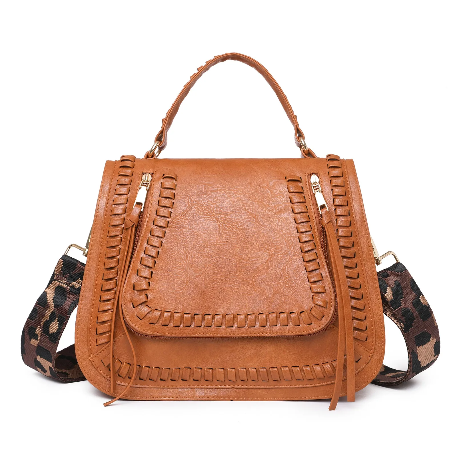 Paziye Leopard Print Strap Crossbody Bag