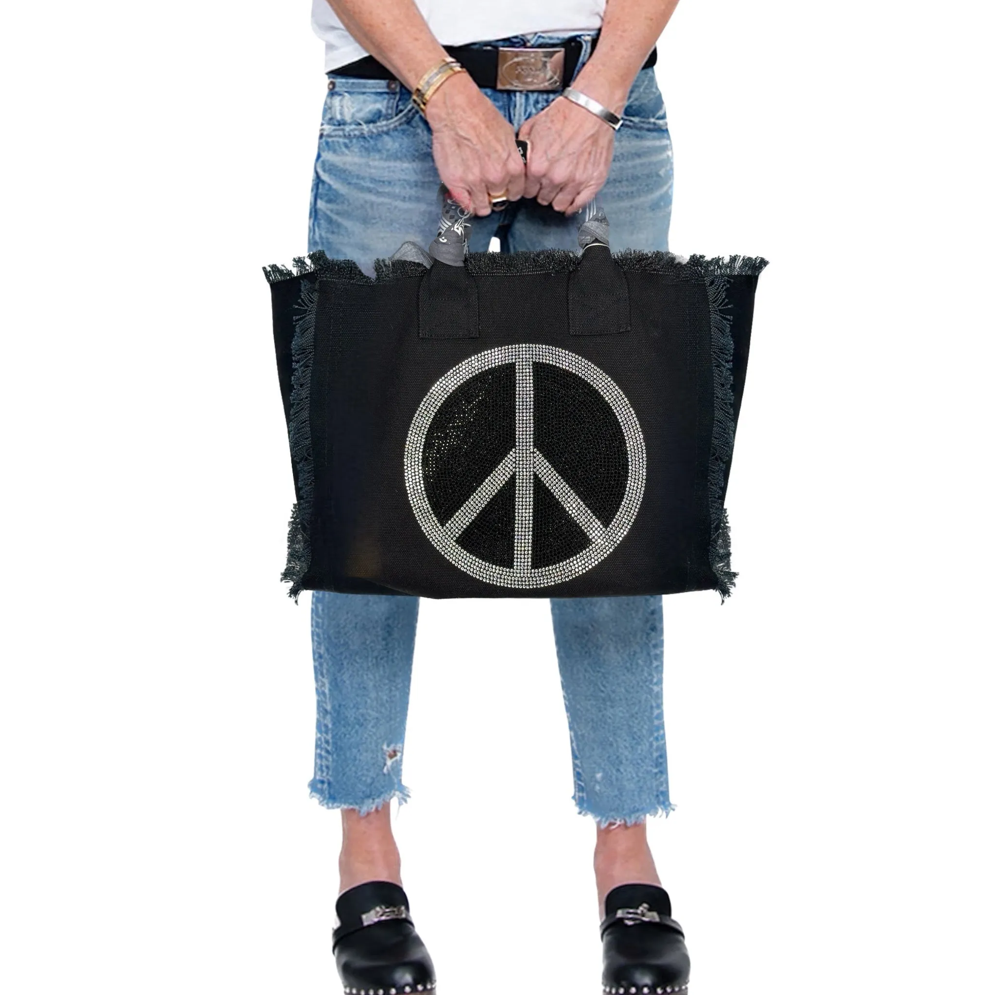 Peace Fringe Canvas Bag