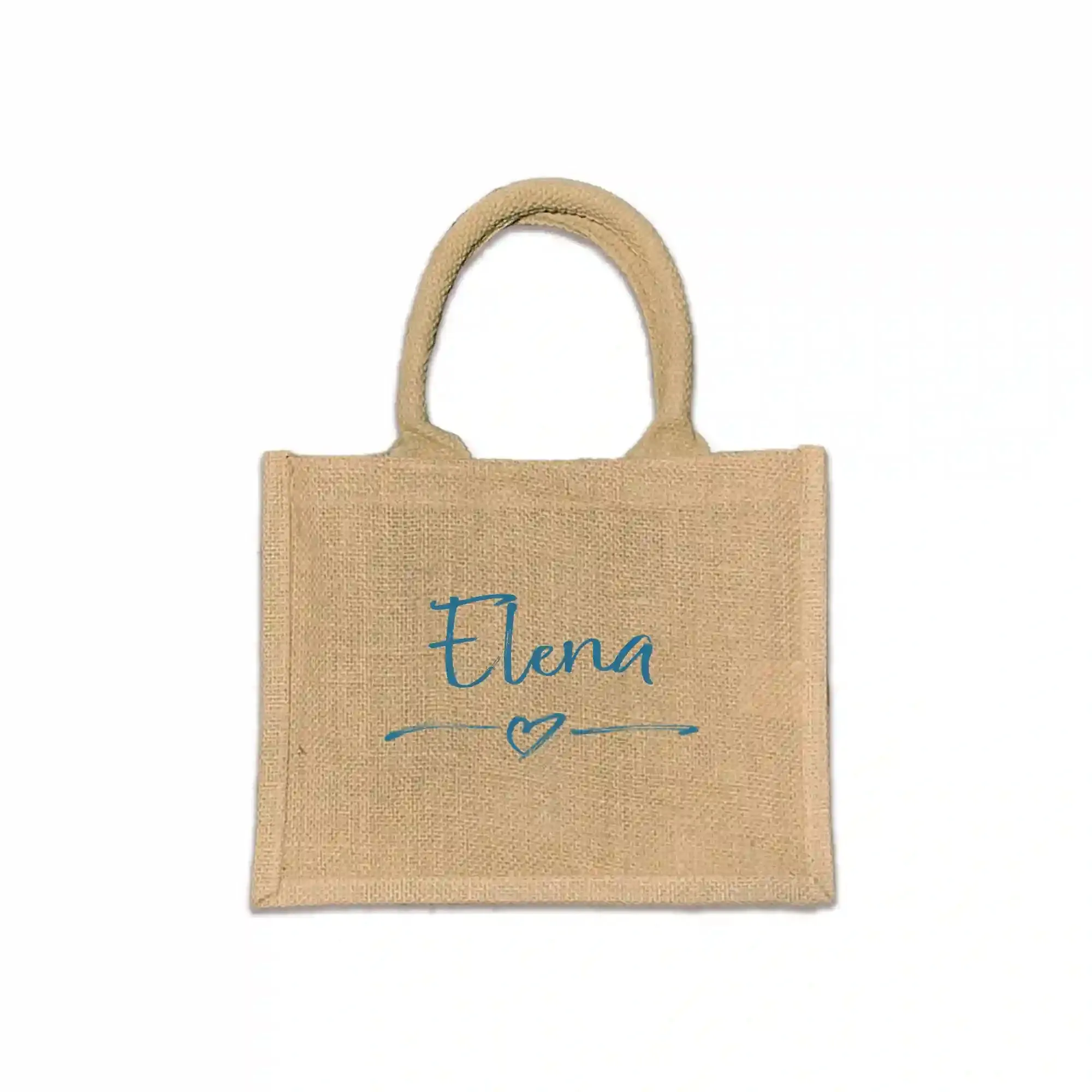 Personalized Boho Burlap Tote Bag