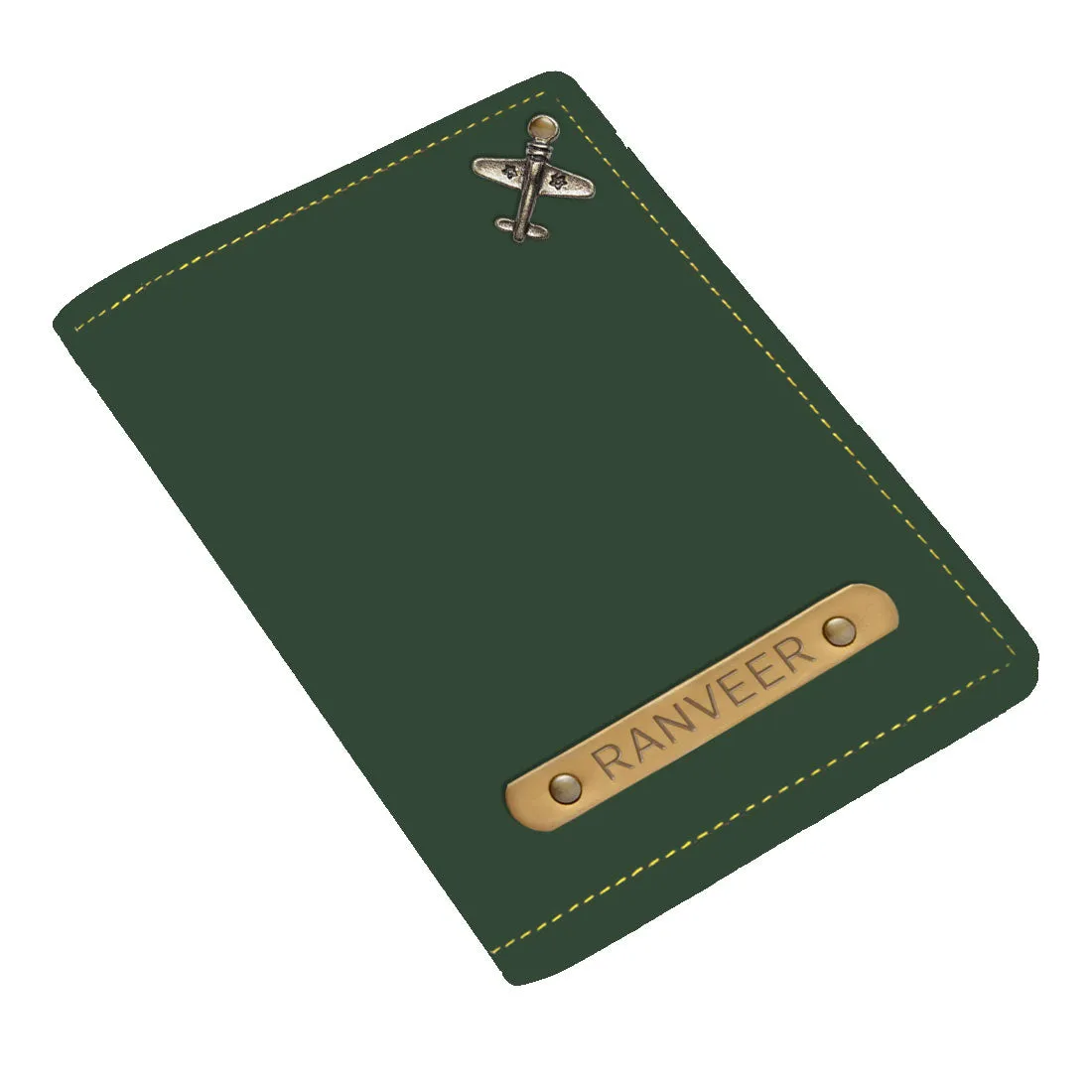 Personalized Passport Holder with Name and Charms - Airplane