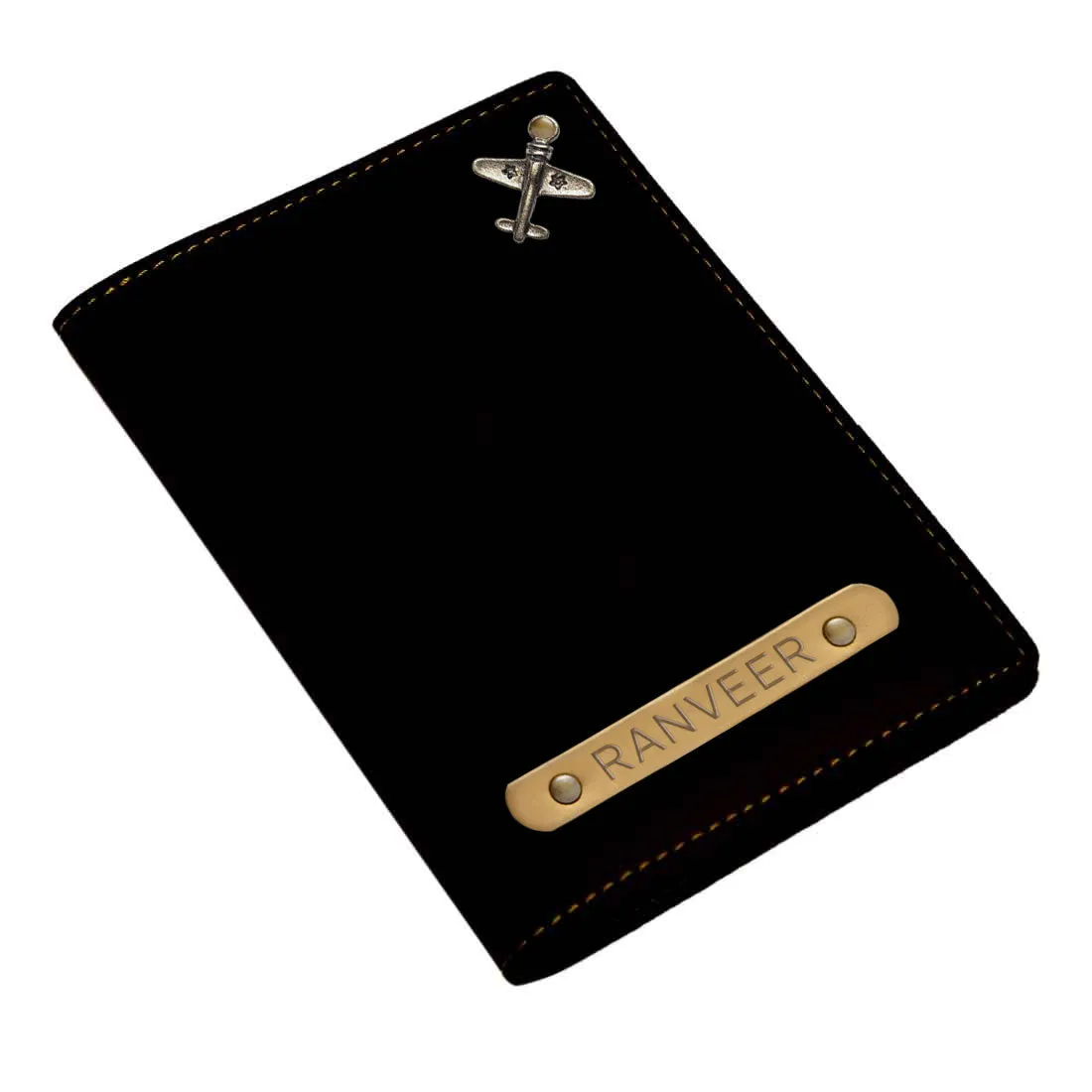 Personalized Passport Holder with Name and Charms - Airplane