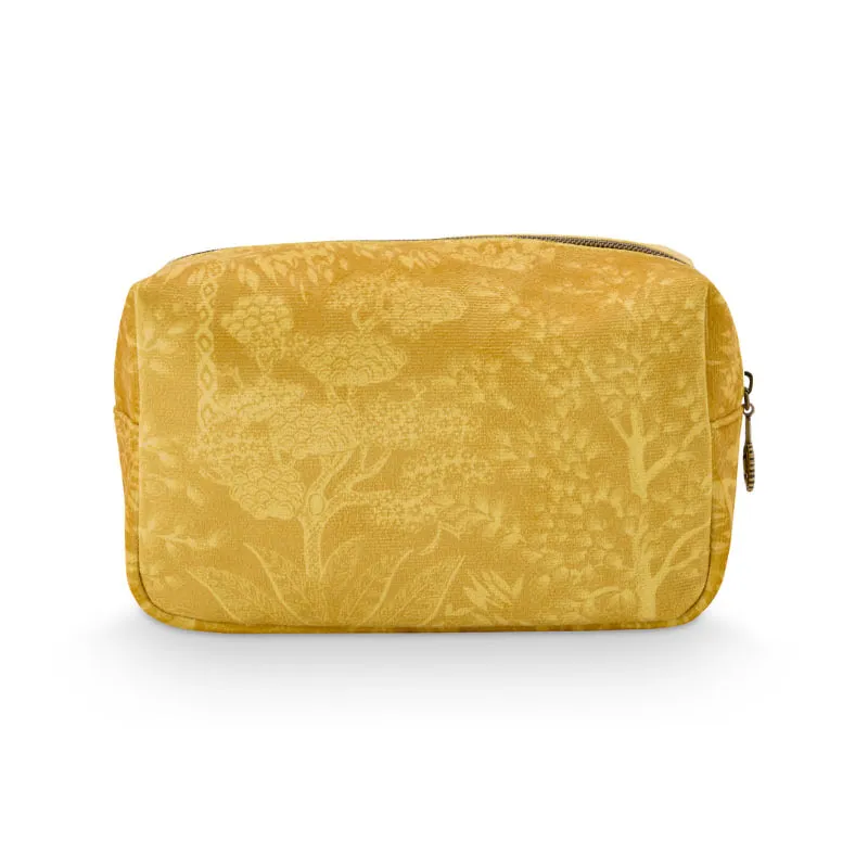 PIP Studio Velvet Origami Tree Yellow Small Square Cosmetic Bag