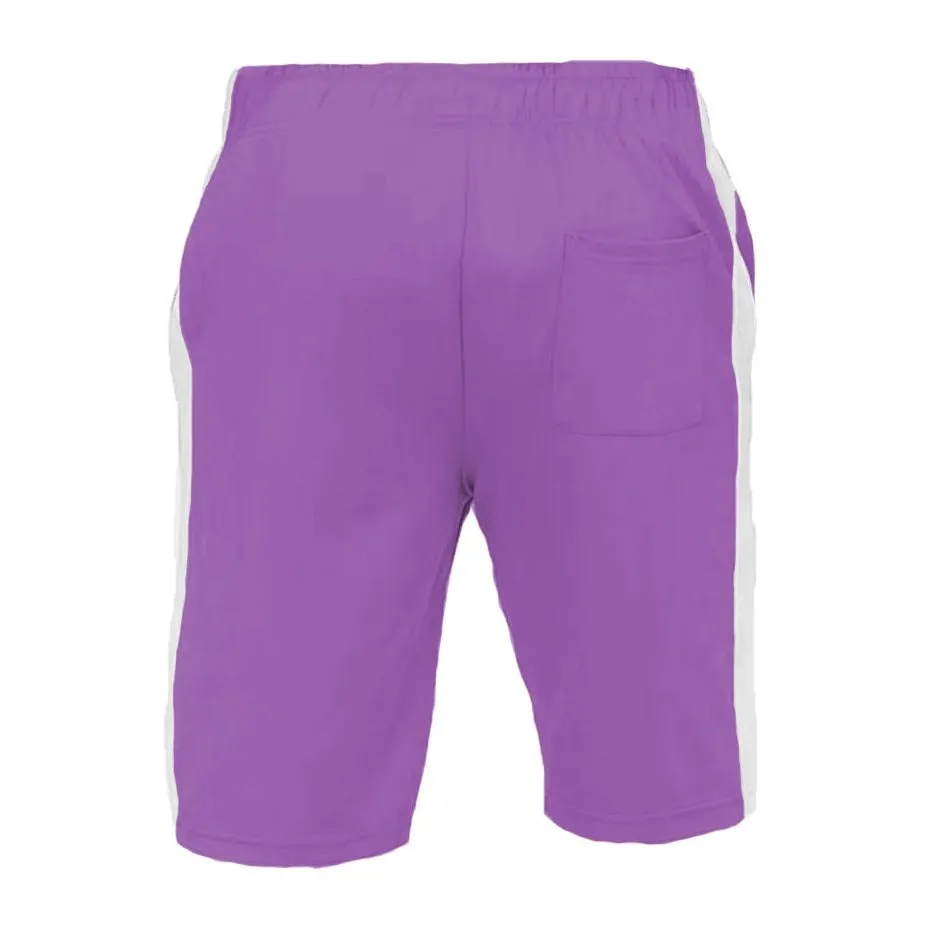 Purple White Single Stripe Shorts