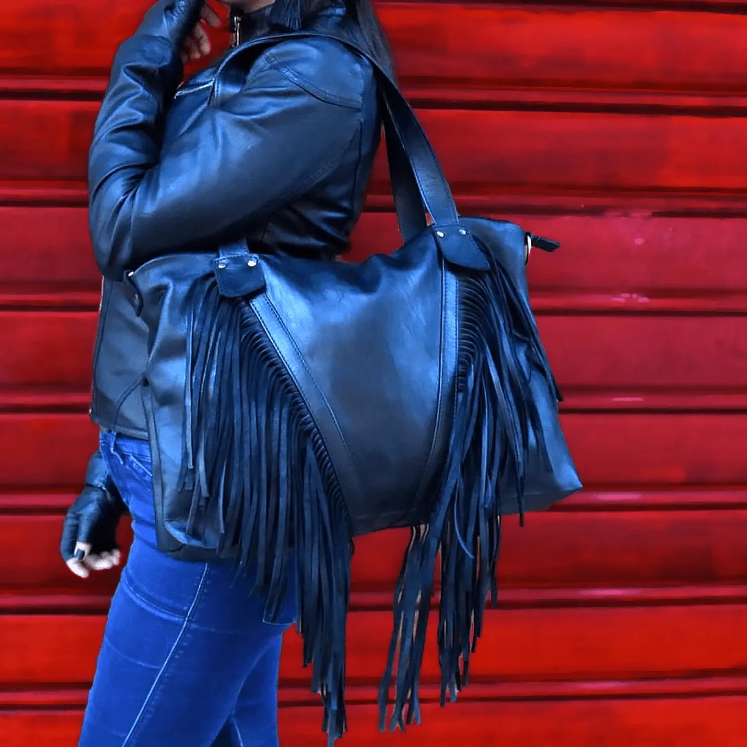 "Akira" fringe Cowhide Leather Bag