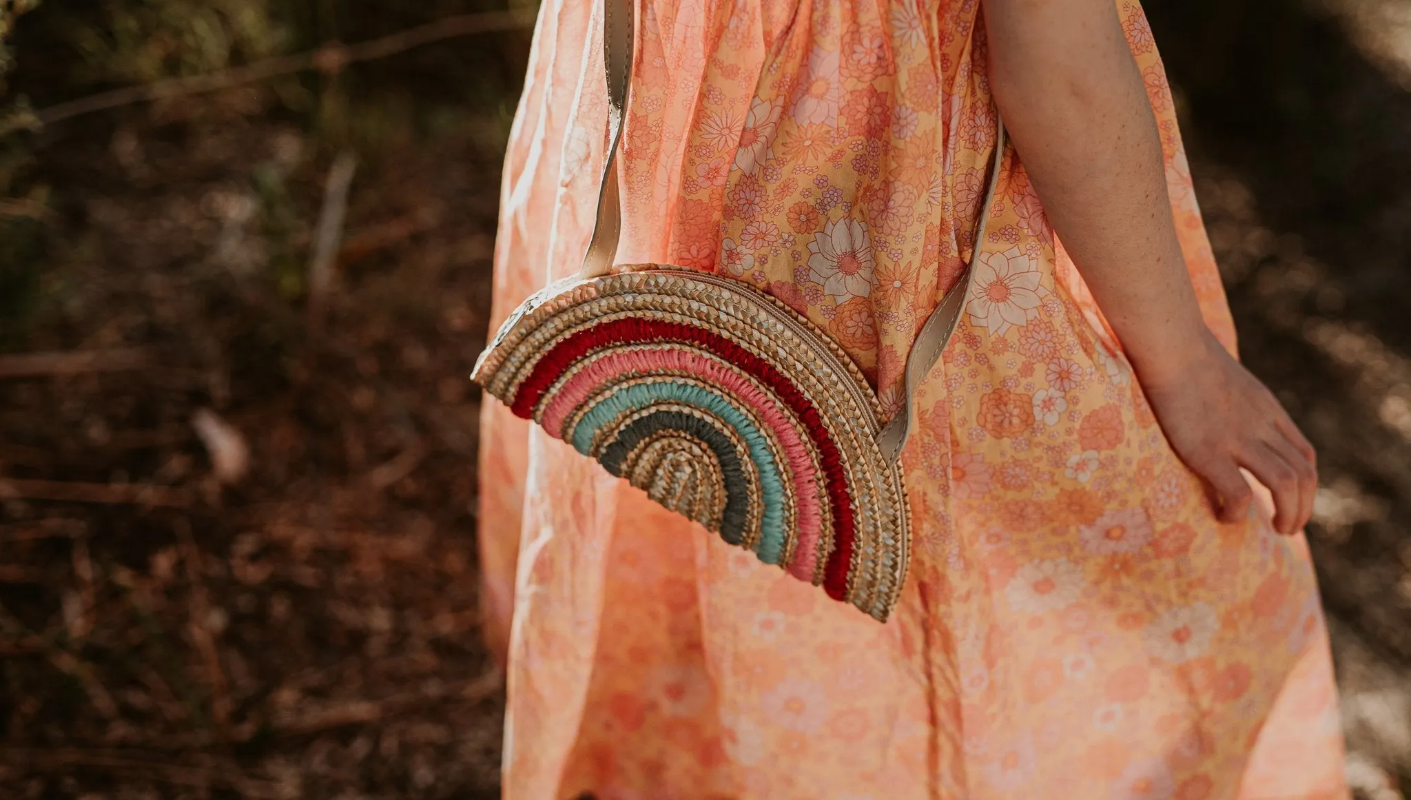 Rainbow Straw Bag