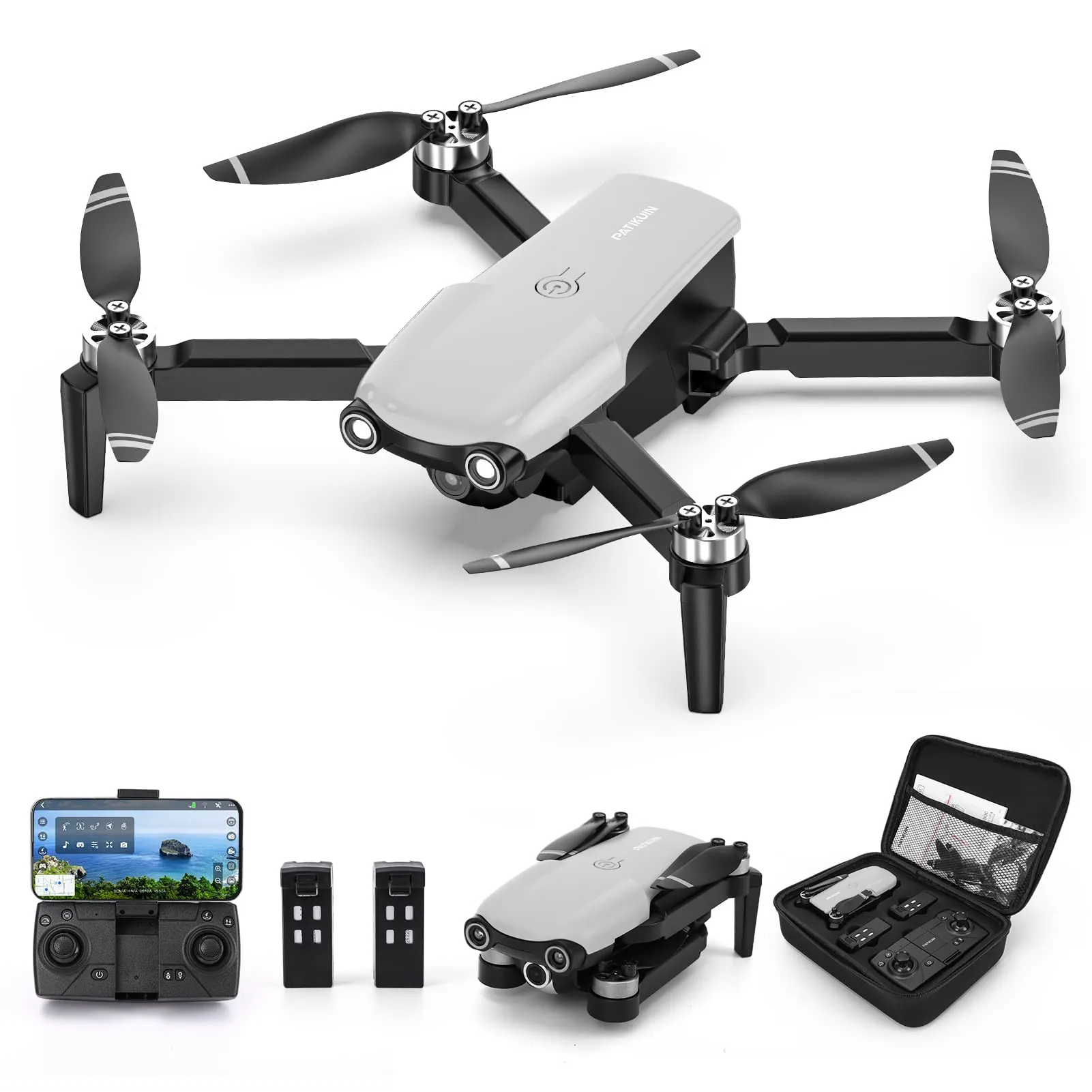 RCTOWN S500 GPS Drone with 2K Camera 5GHz WiFi RC Quadcopter Grey