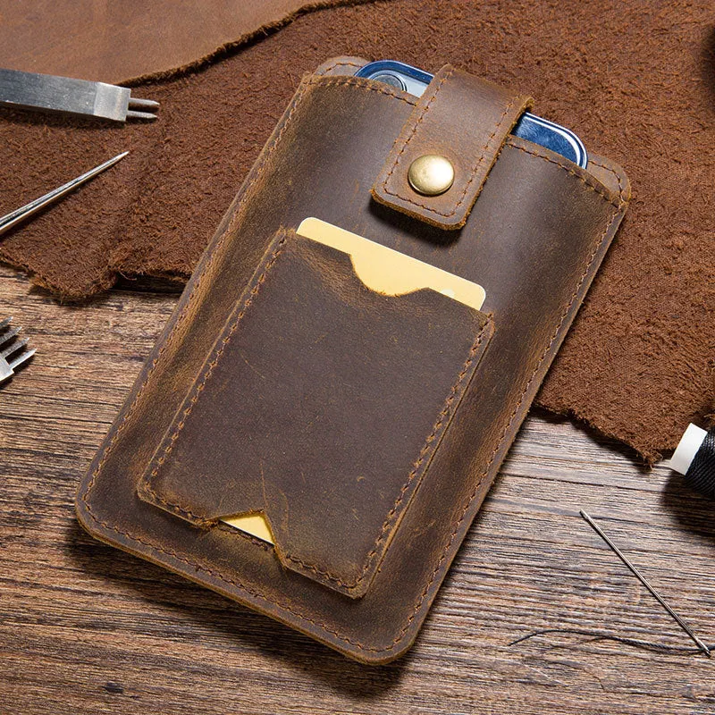 Retro Leather Handmade Phone Case Waist Bag