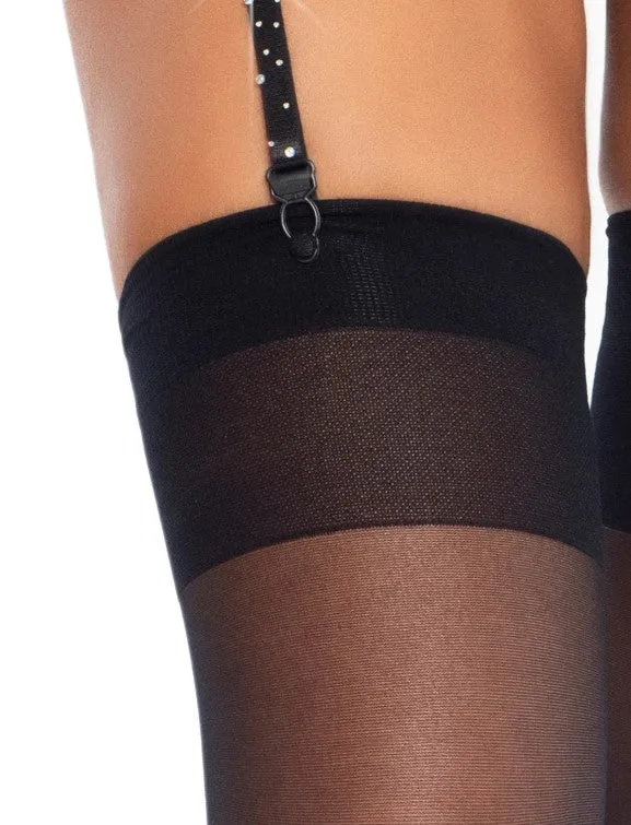 Roxy Rhinestone Garter Belt - O/S (Black)