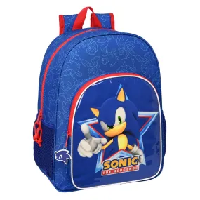 School Bag Sonic Let's roll Navy Blue 33 x 42 x 14 cm