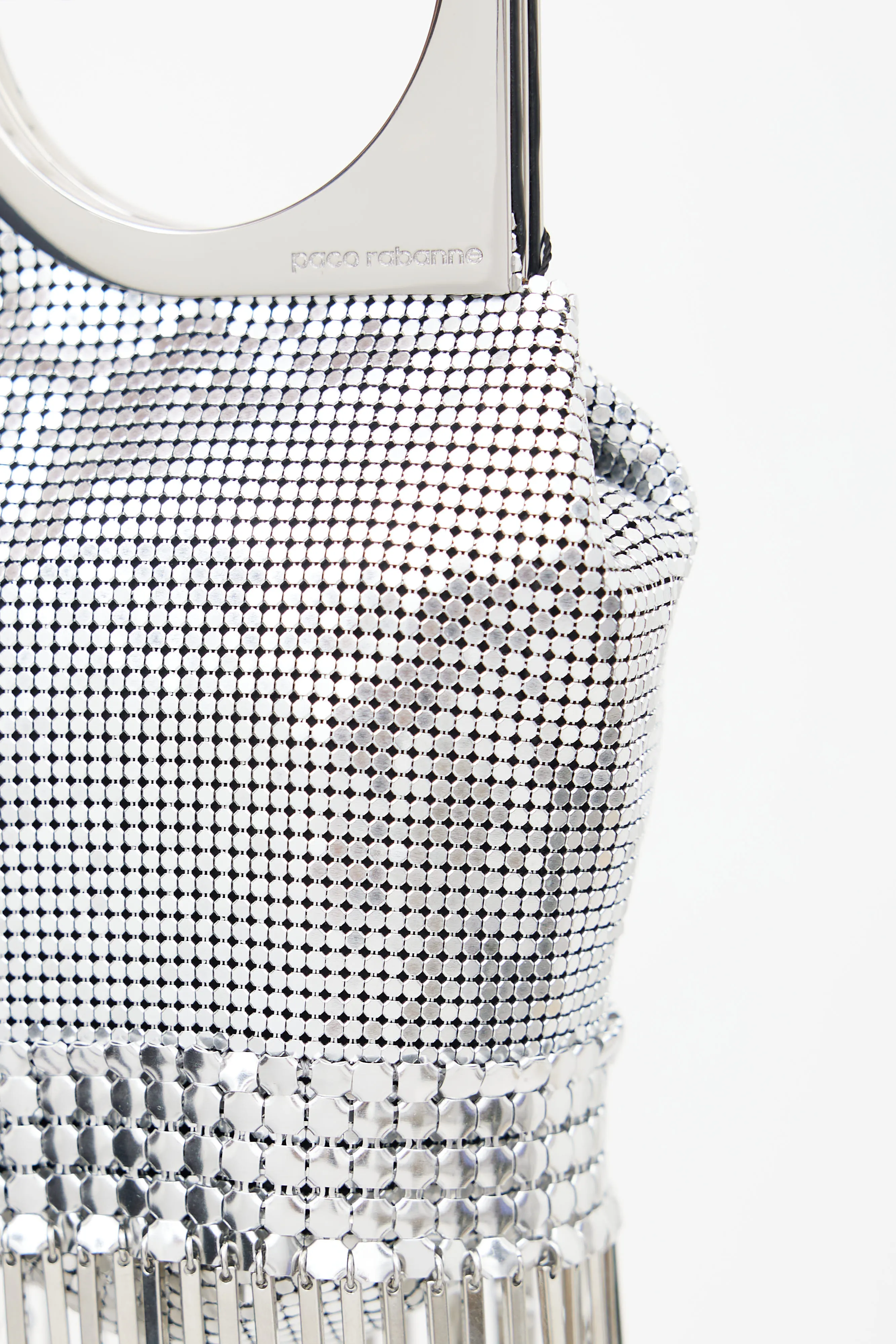 Silver Op'Art Chainmail Mesh Bag